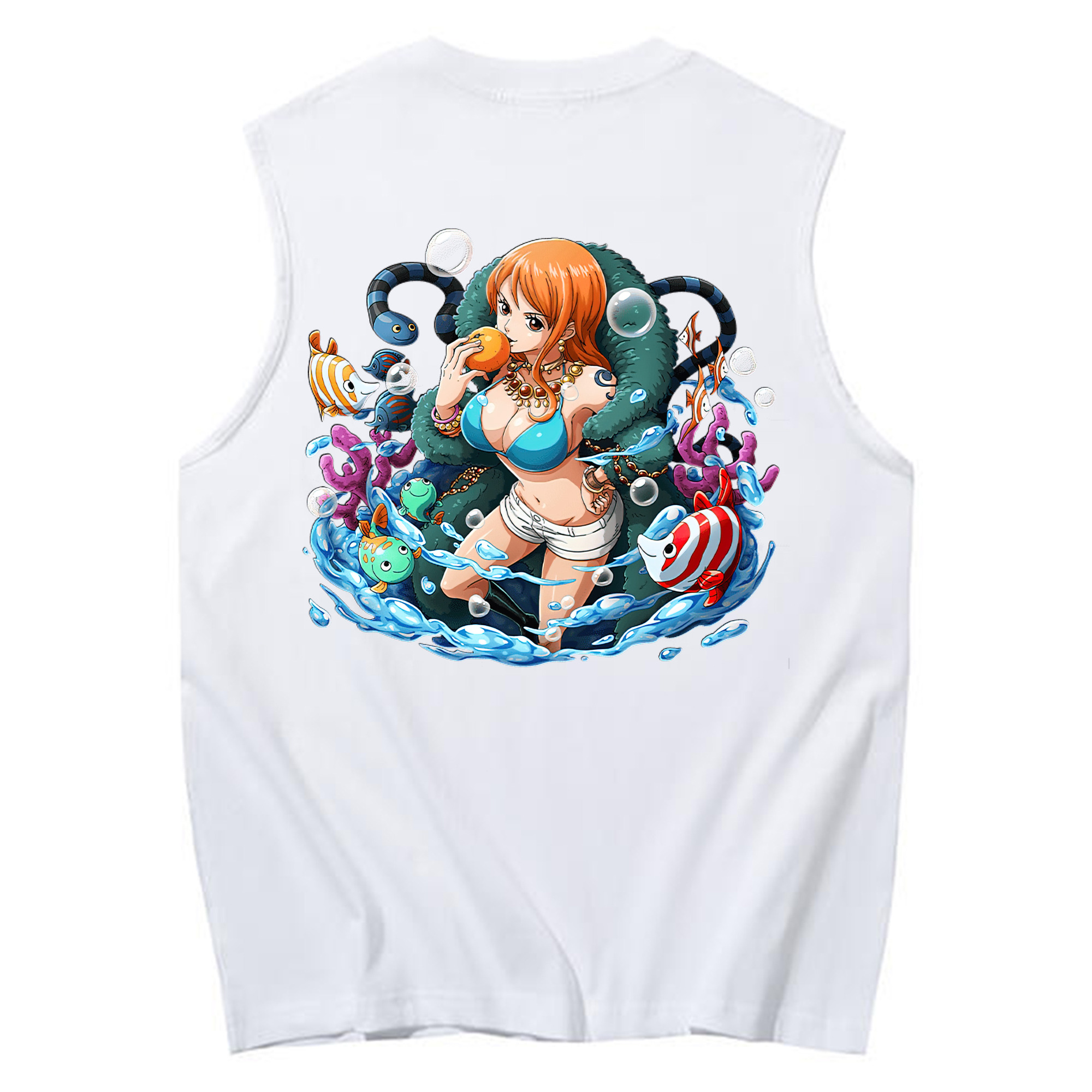 ワンピース ナミ ONE PIECE Nami コットン100％タンクトップ（背面プリント）