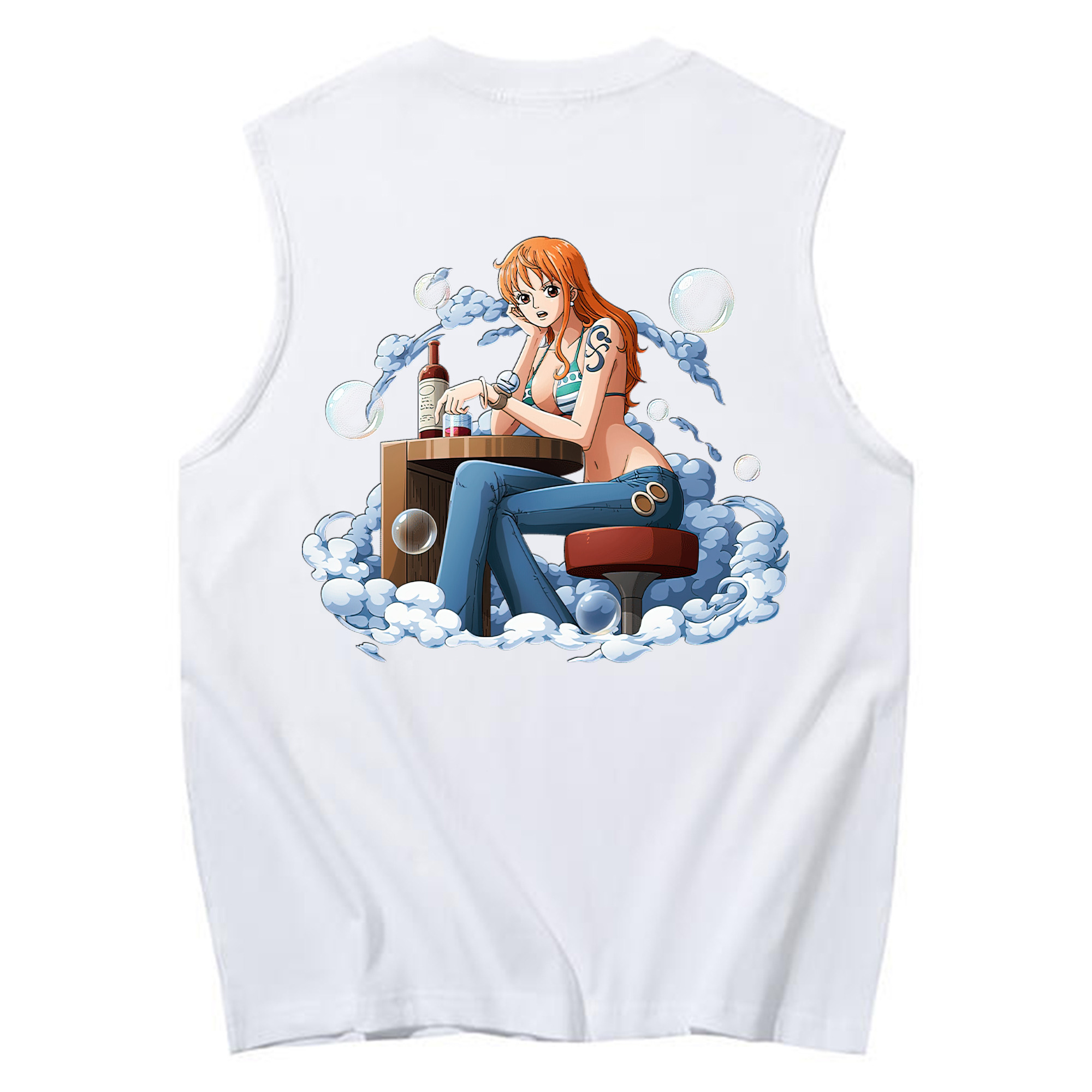 （画像用） ワンピース ナミ ONE PIECE Nami コットン100％タンクトップ（背面プリント）