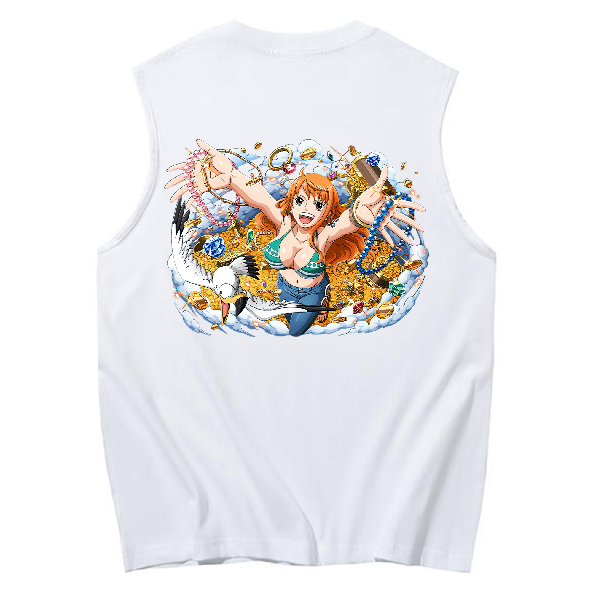 ワンピース ナミ ONE PIECE Nami コットン100％タンクトップ（背面プリント）