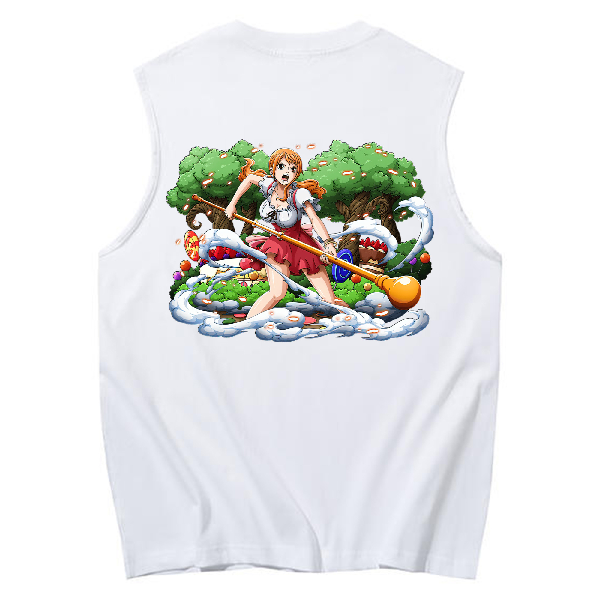 ワンピース ナミ ONE PIECE Nami コットン100％タンクトップ（背面プリント）