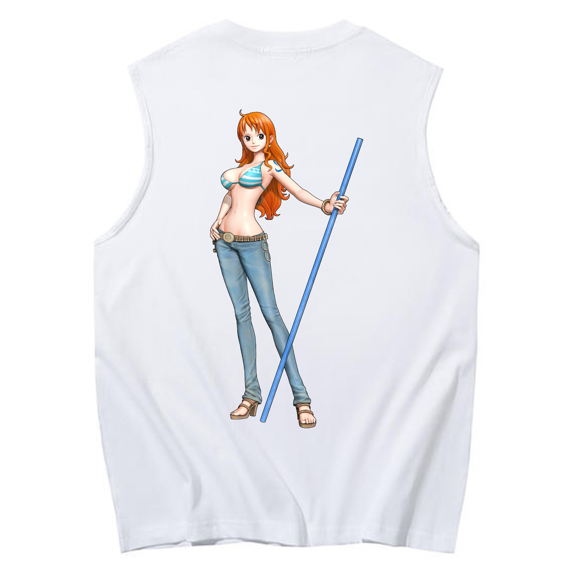 ワンピース ナミ ONE PIECE Nami コットン100％タンクトップ（背面プリント）