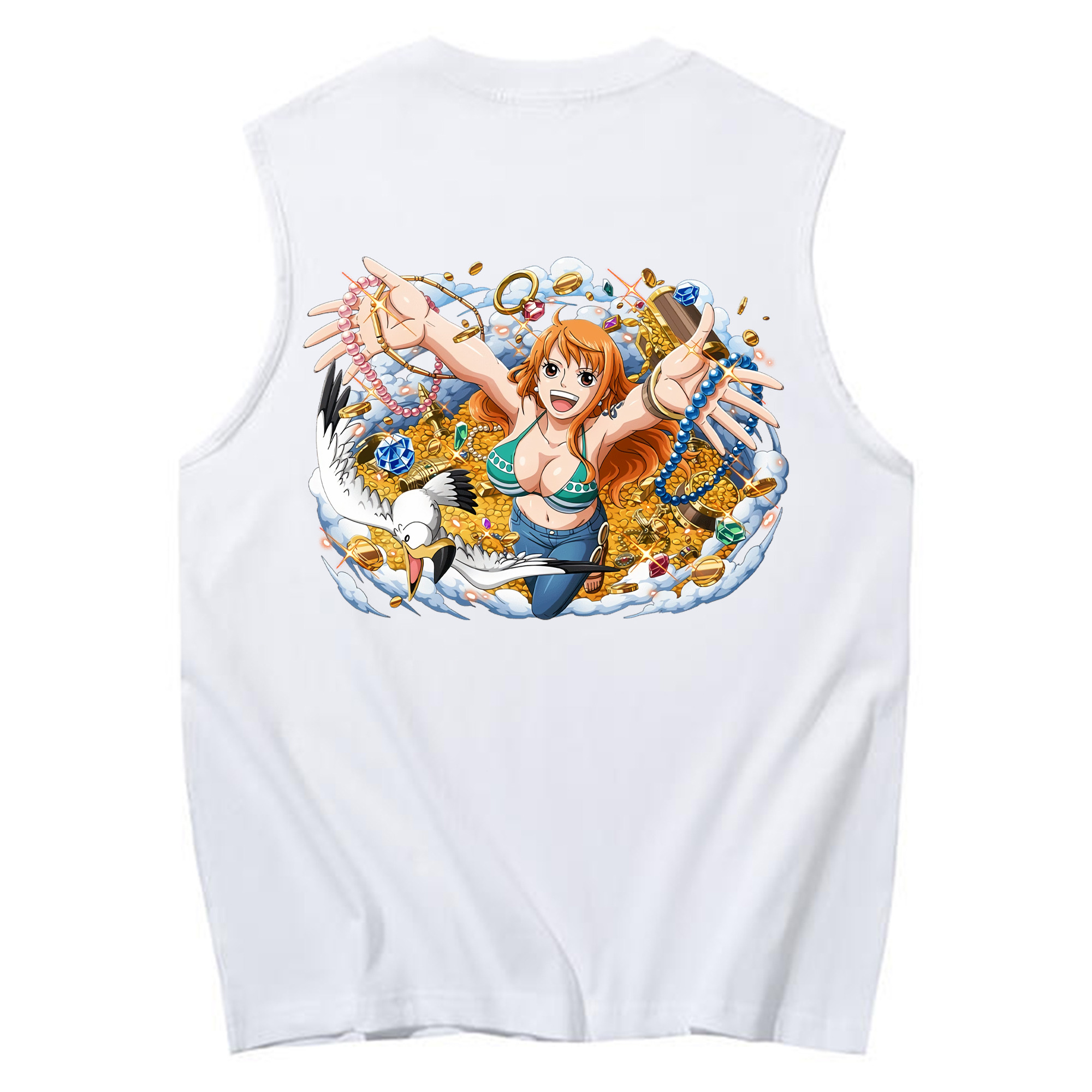 ワンピース ナミ ONE PIECE Nami コットン100％タンクトップ（背面プリント）