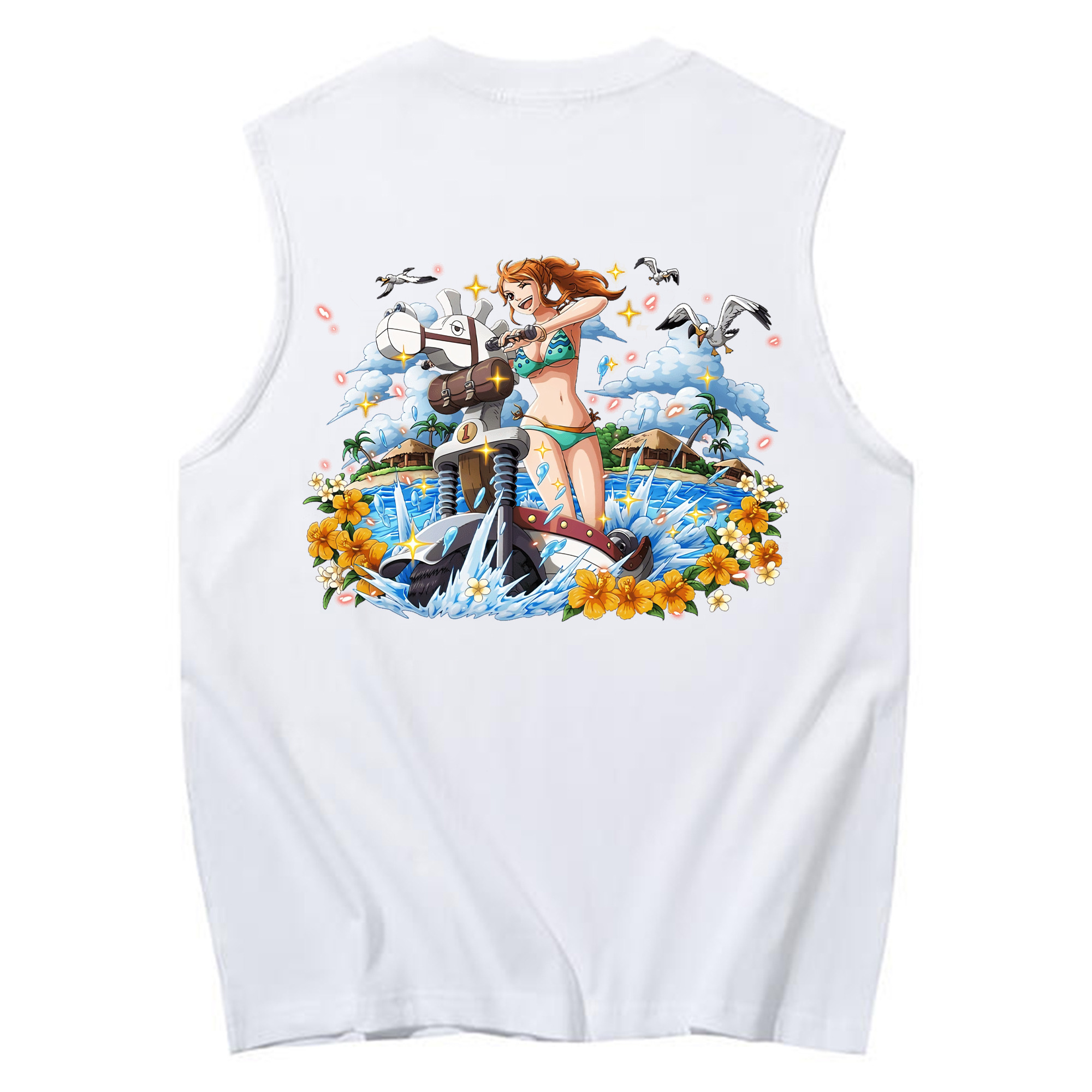 ワンピース ナミ ONE PIECE Nami コットン100％タンクトップ（背面プリント）