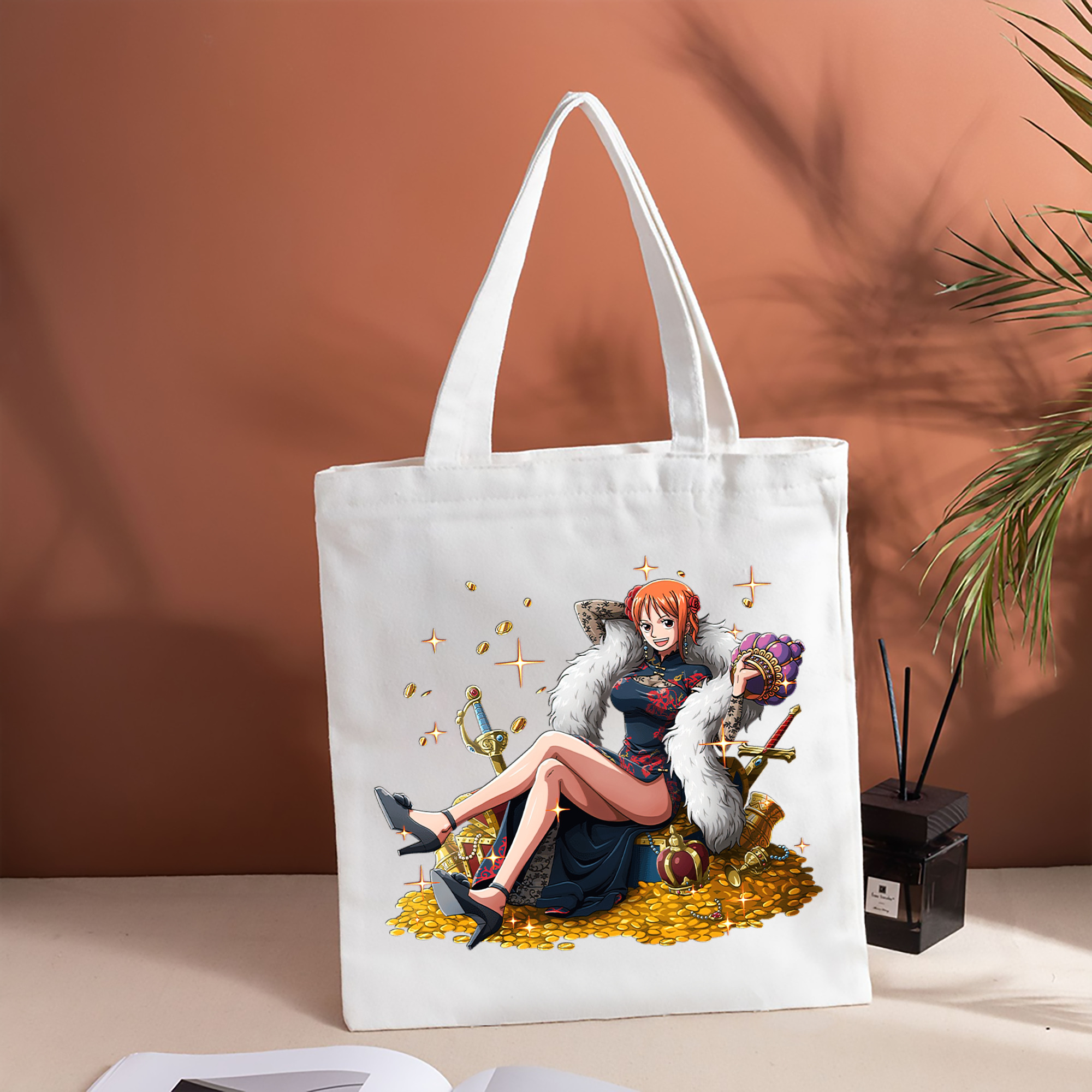 ワンピース ナミ ONE PIECE Nami 縦型キャンバス生地手提げバッグ　トートバッグ