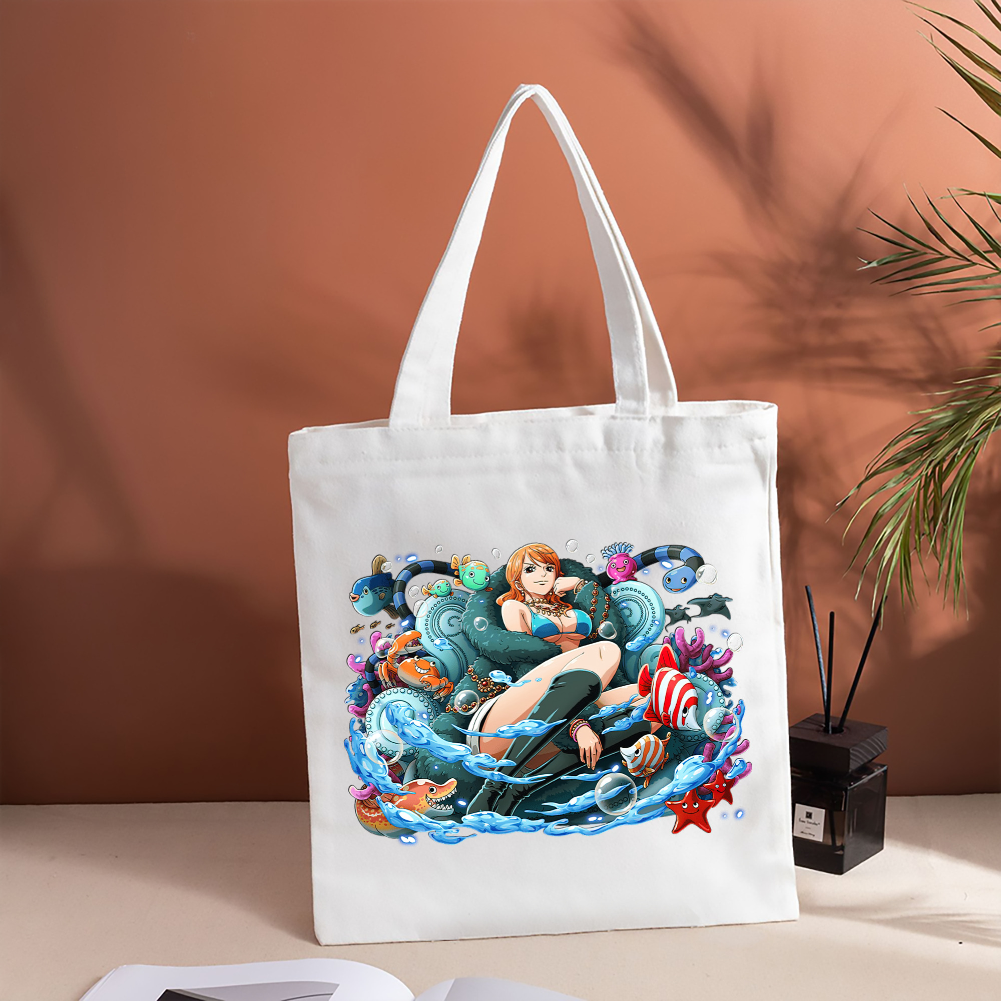 ワンピース ナミ ONE PIECE Nami 縦型キャンバス生地手提げバッグ　トートバッグ