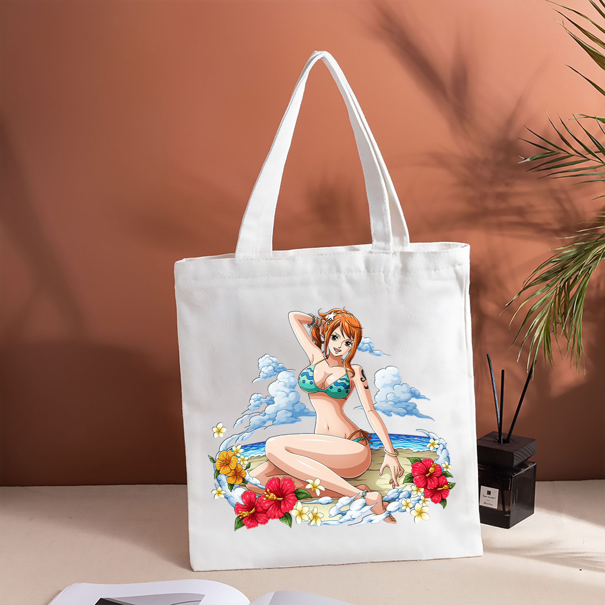 ワンピース ナミ ONE PIECE Nami 縦型キャンバス生地手提げバッグ　トートバッグ