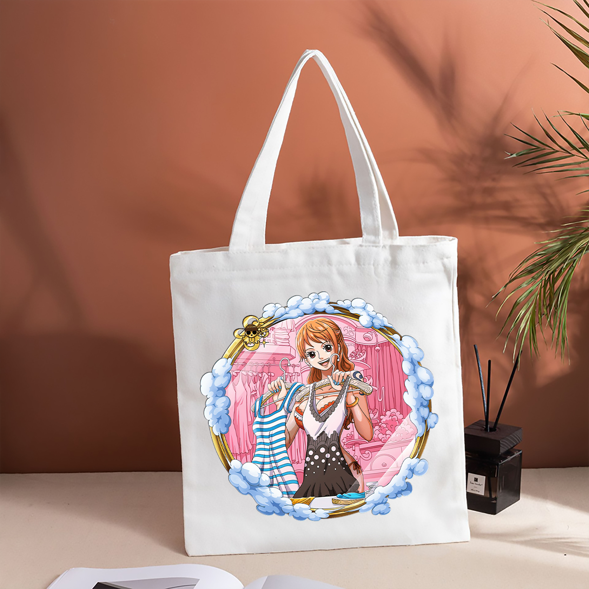ワンピース ナミ ONE PIECE Nami 縦型キャンバス生地手提げバッグ　トートバッグ