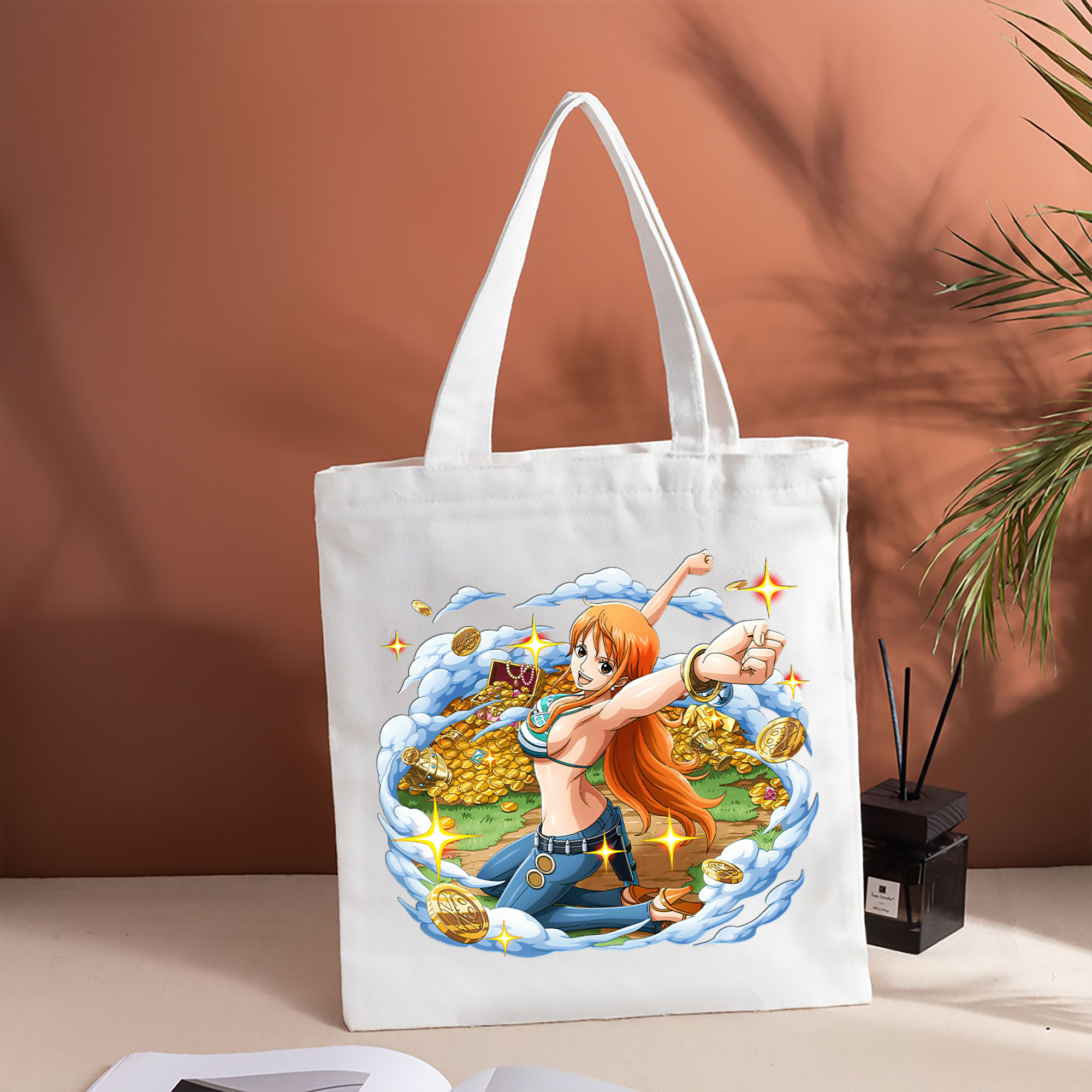 ワンピース ナミ ONE PIECE Nami 縦型キャンバス生地手提げバッグ　トートバッグ