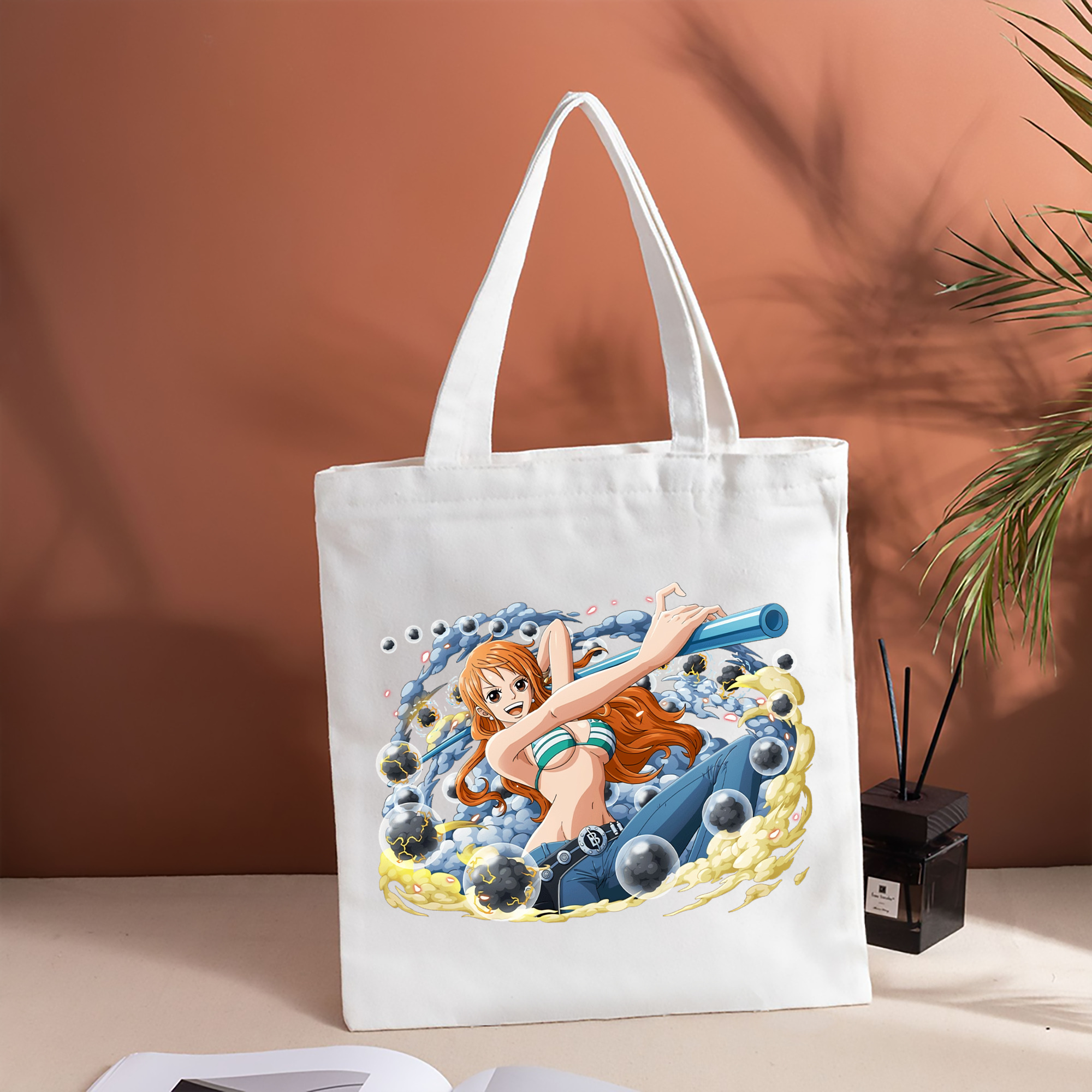ワンピース ナミ ONE PIECE Nami 縦型キャンバス生地手提げバッグ　トートバッグ