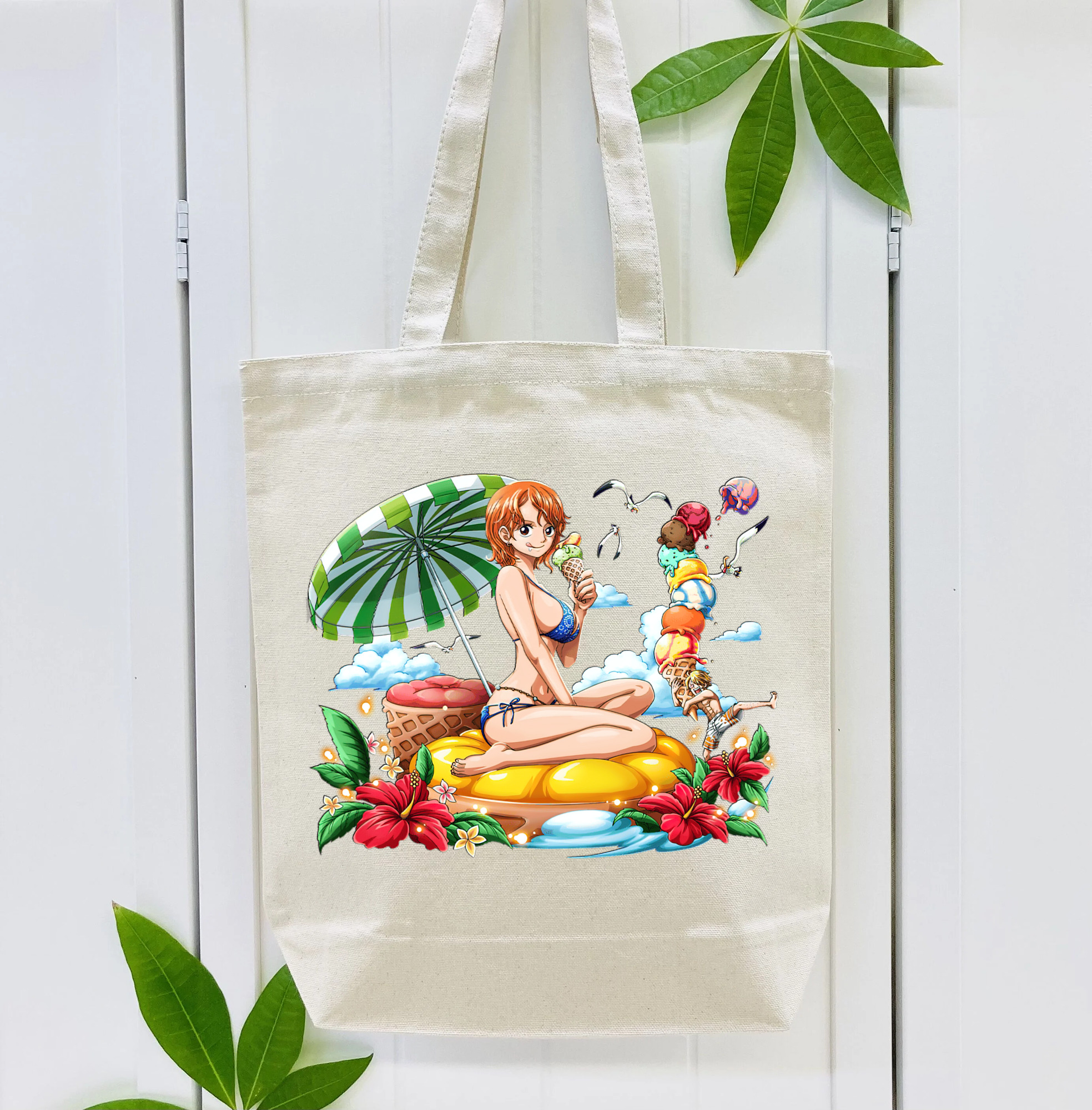 ワンピース ナミ ONE PIECE Nami 縦型キャンバス生地手提げバッグ　トートバッグ