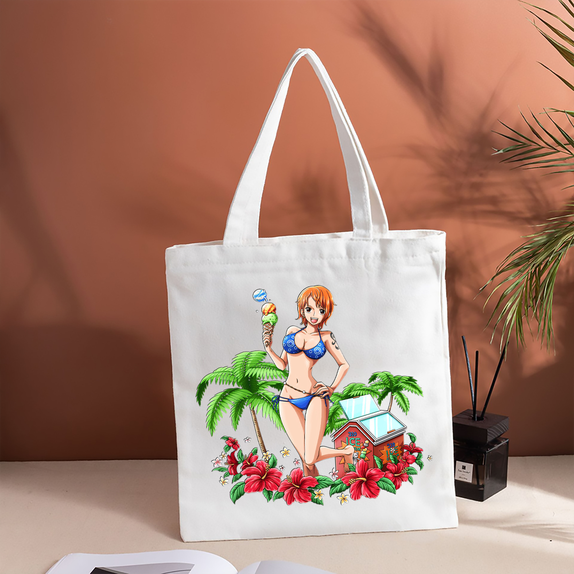 ワンピース ナミ ONE PIECE Nami 縦型キャンバス生地手提げバッグ　トートバッグ