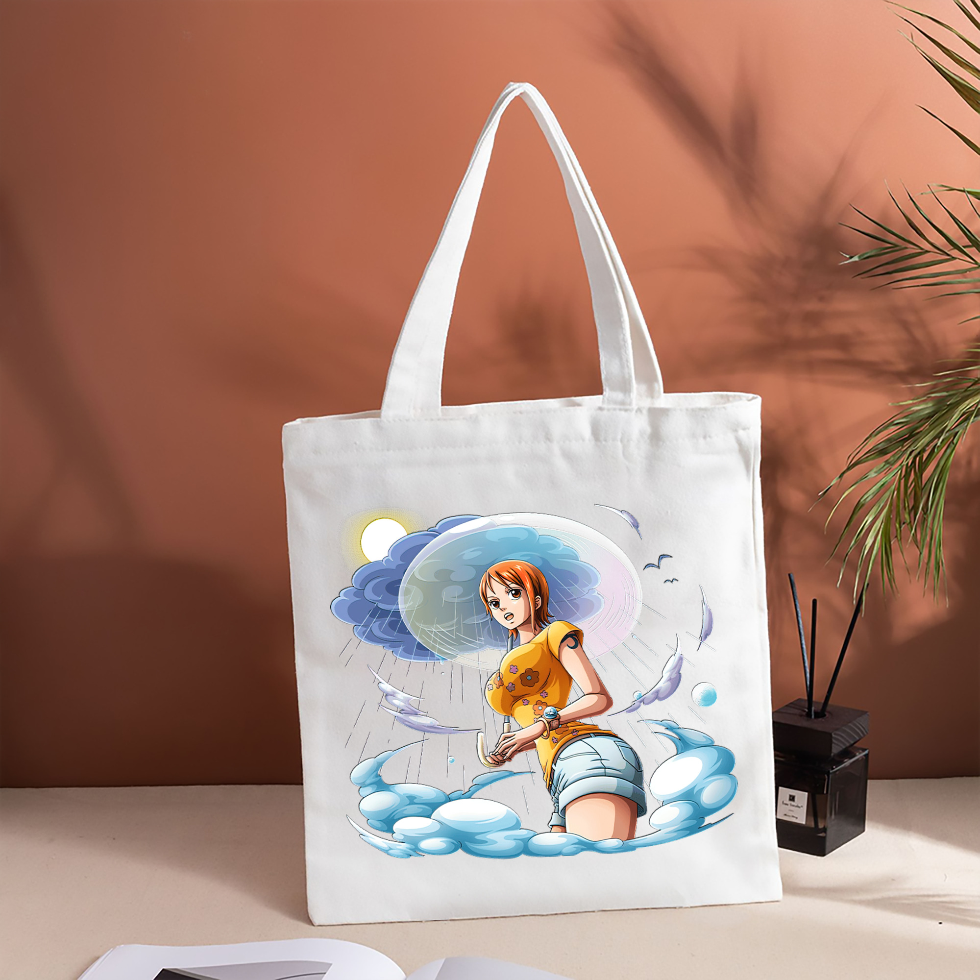 ワンピース ナミ ONE PIECE Nami 縦型キャンバス生地手提げバッグ　トートバッグ