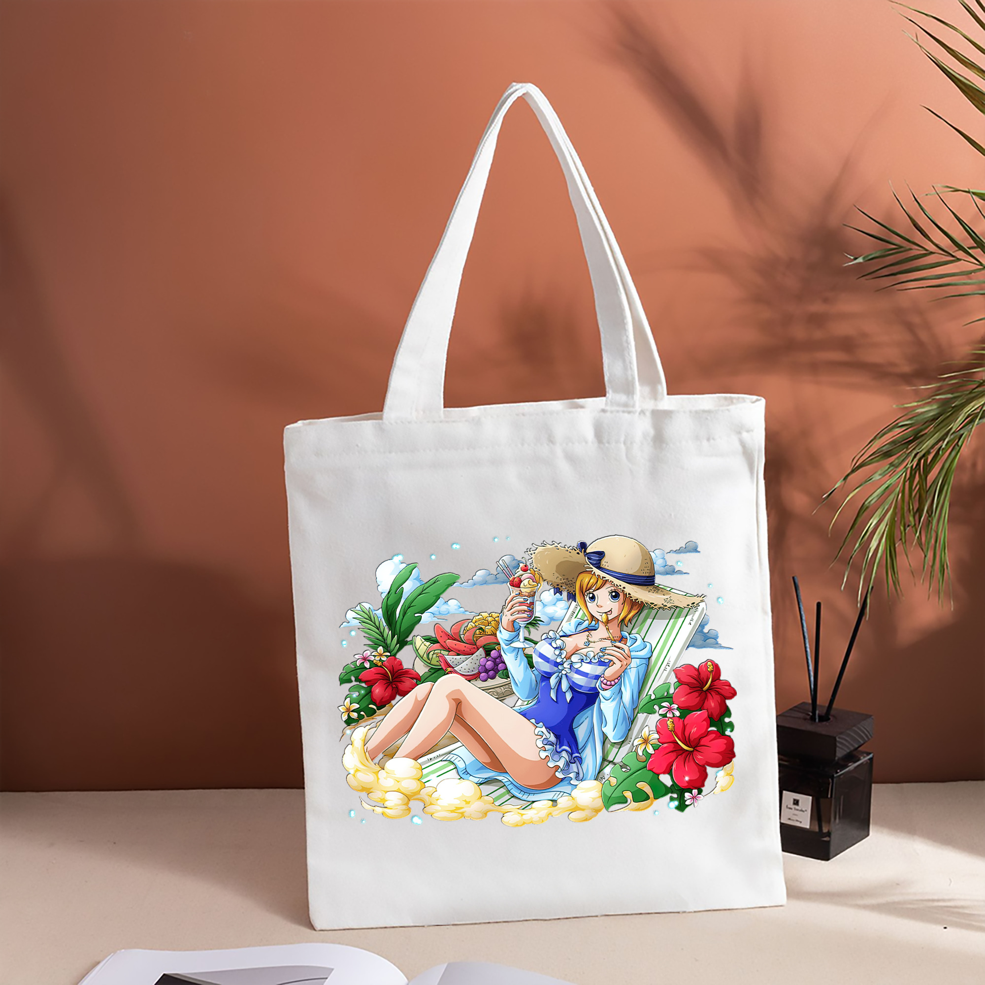 ワンピース ナミ ONE PIECE Nami 縦型キャンバス生地手提げバッグ　トートバッグ