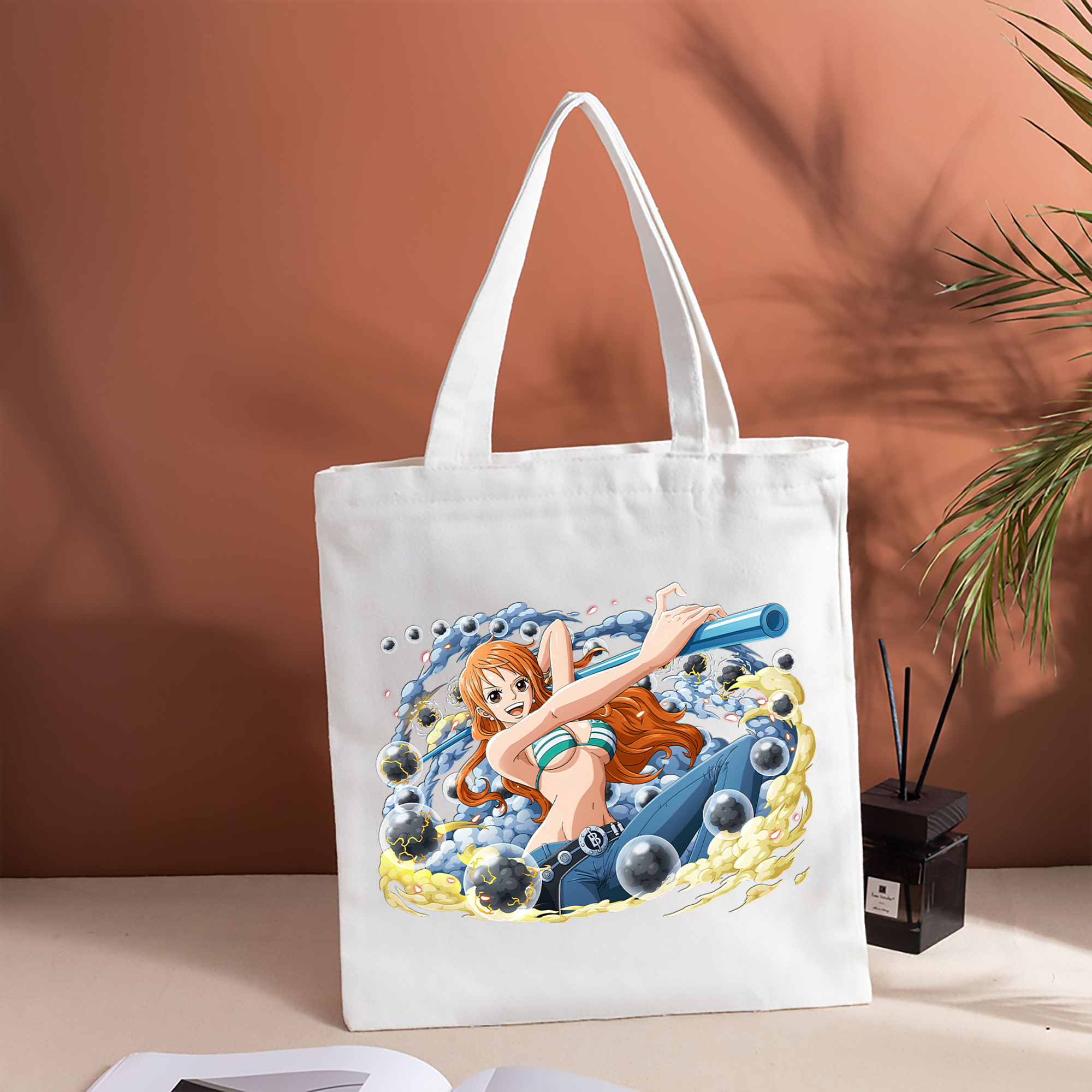 ワンピース ナミ ONE PIECE Nami 縦型キャンバス生地手提げバッグ　トートバッグ
