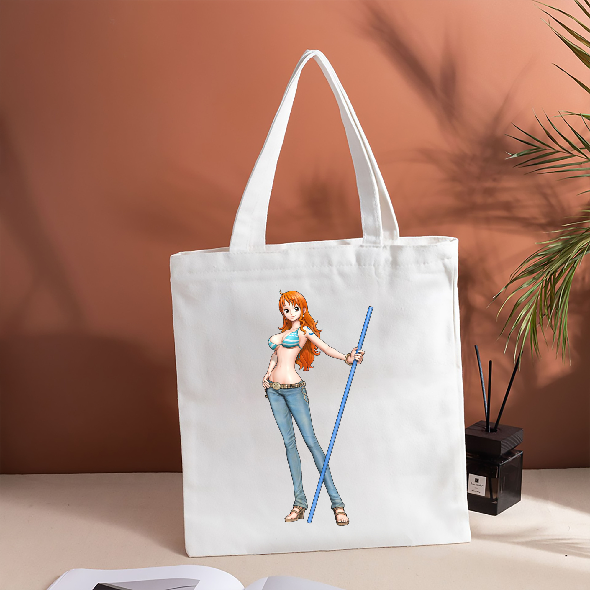 ワンピース ナミ ONE PIECE Nami 縦型キャンバス生地手提げバッグ　トートバッグ