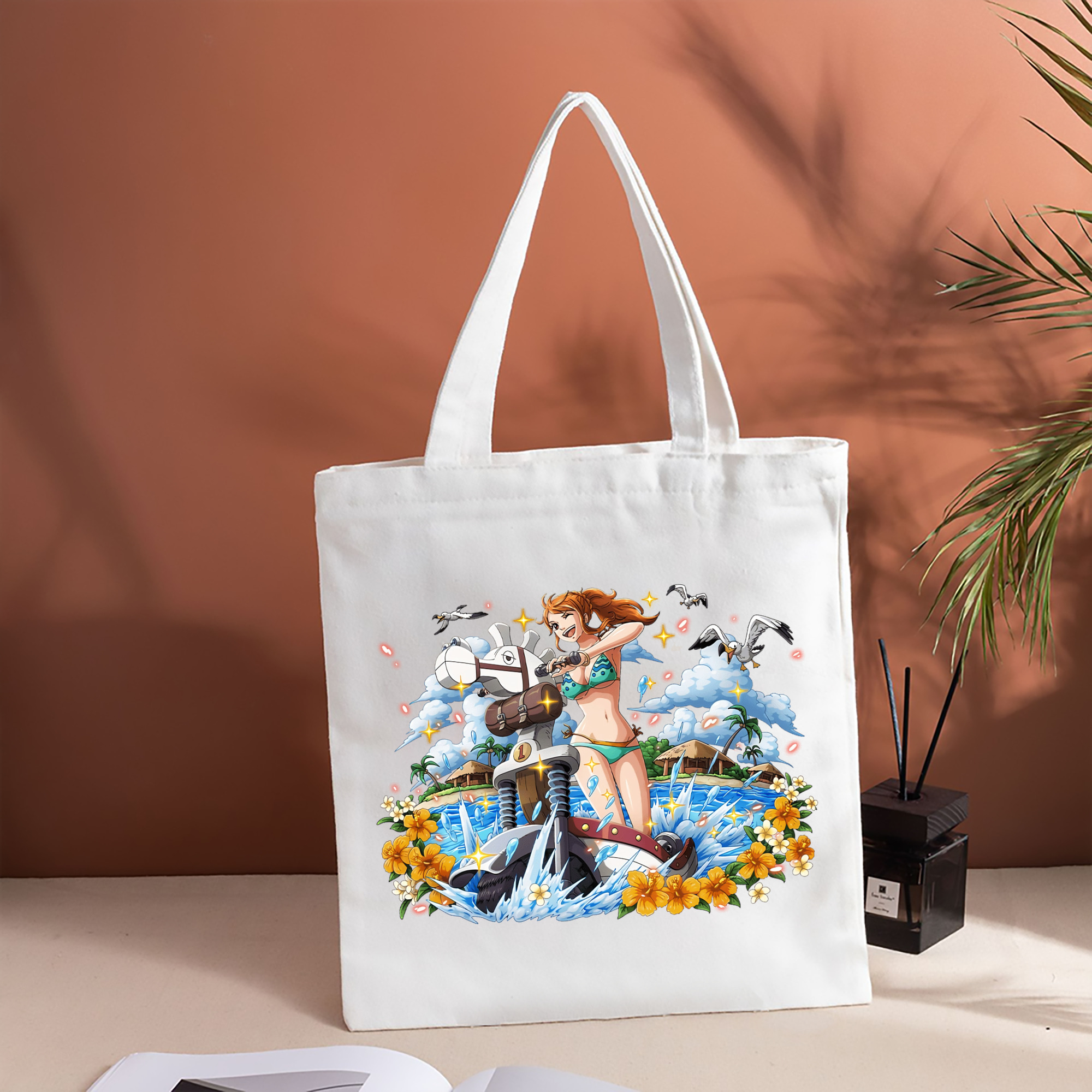 ワンピース ナミ ONE PIECE Nami 縦型キャンバス生地手提げバッグ　トートバッグ