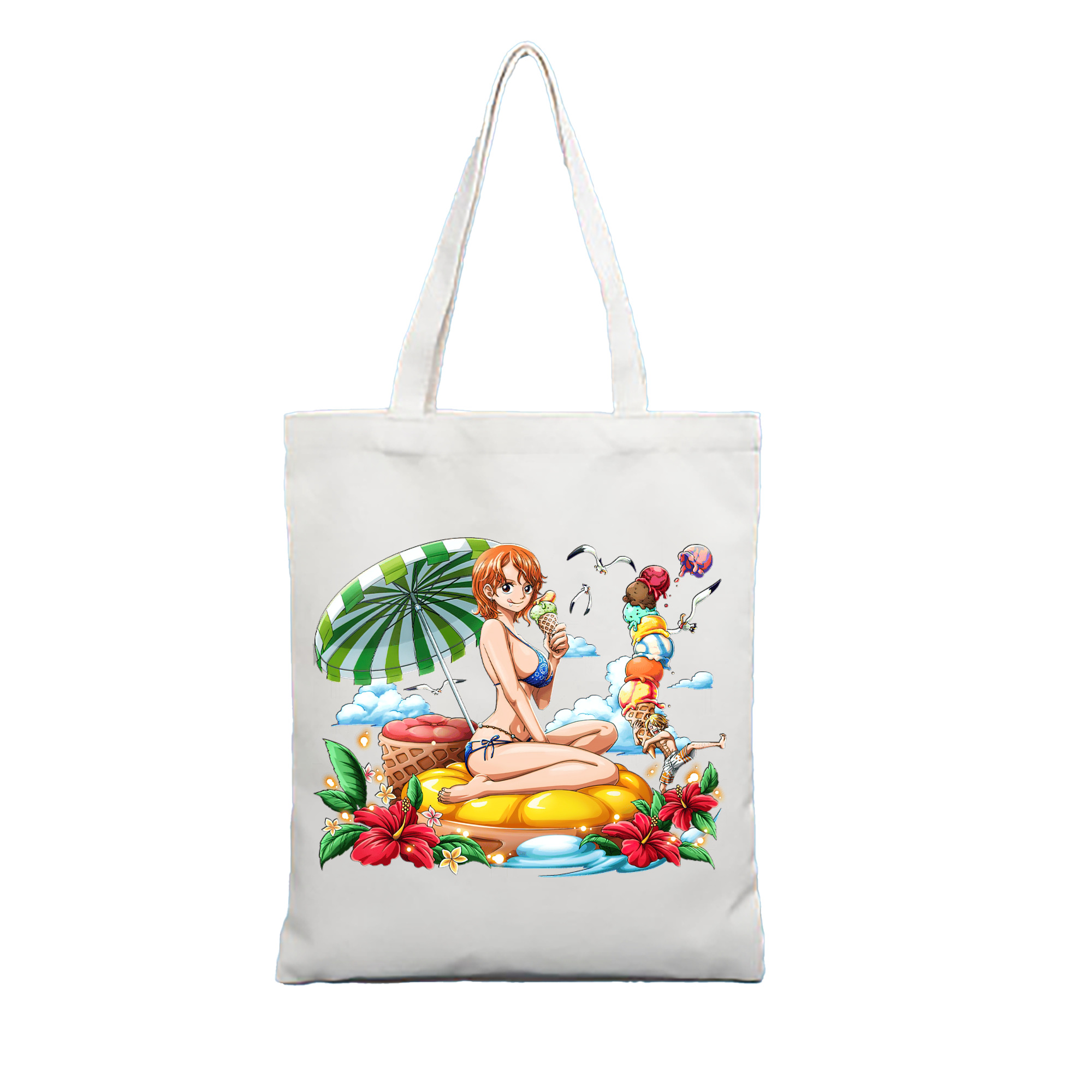 （画像用） ワンピース ナミ ONE PIECE Nami 縦型キャンバス生地手提げバッグ　トートバッグ