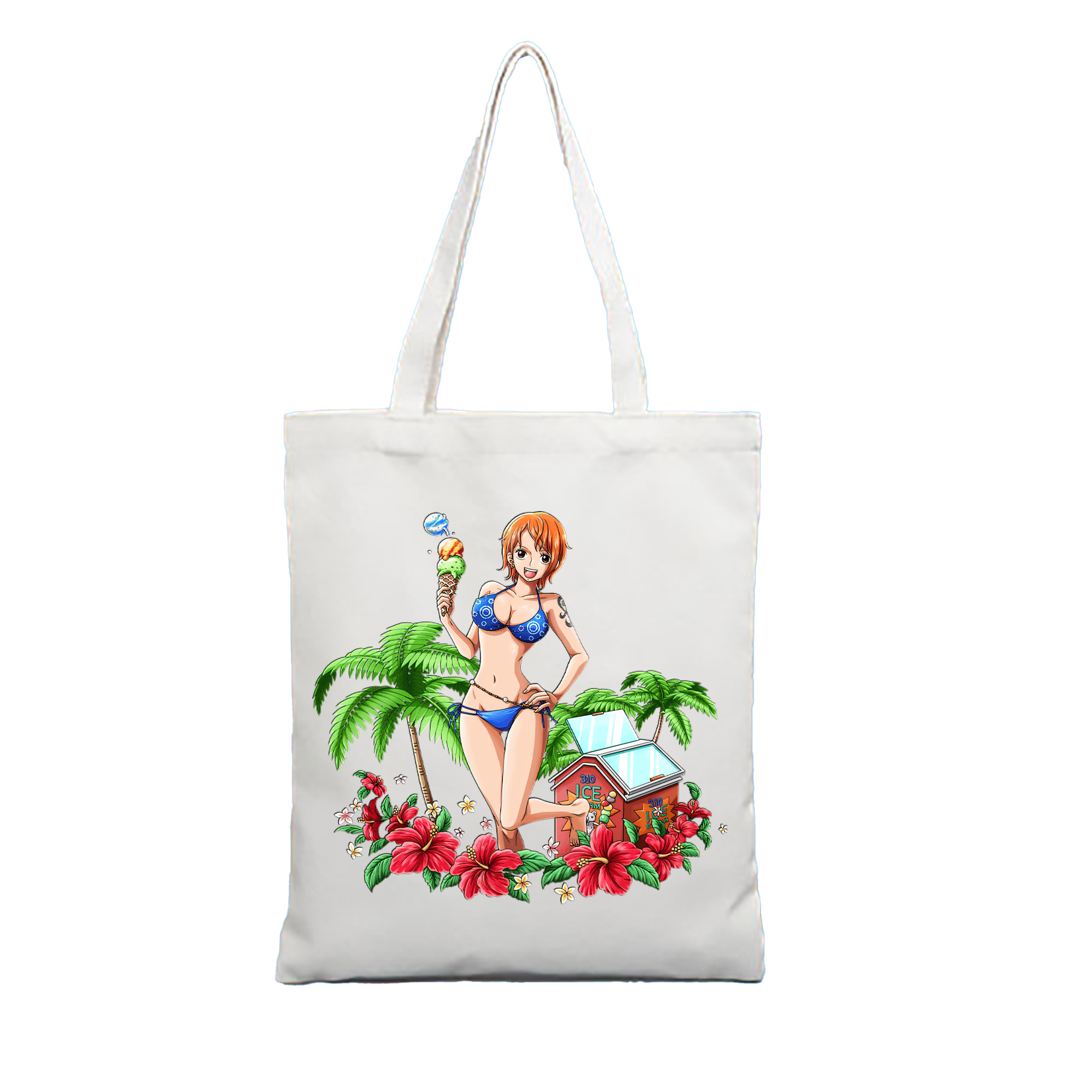 （画像用） ワンピース ナミ ONE PIECE Nami 縦型キャンバス生地手提げバッグ　トートバッグ