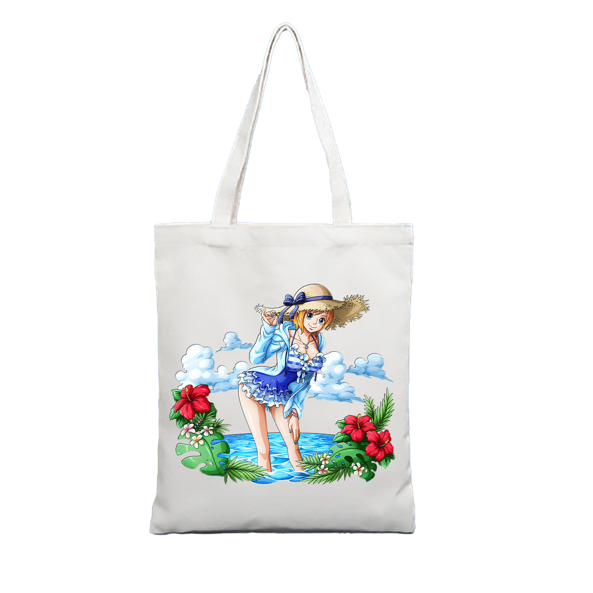 （画像用） ワンピース ナミ ONE PIECE Nami 縦型キャンバス生地手提げバッグ　トートバッグ