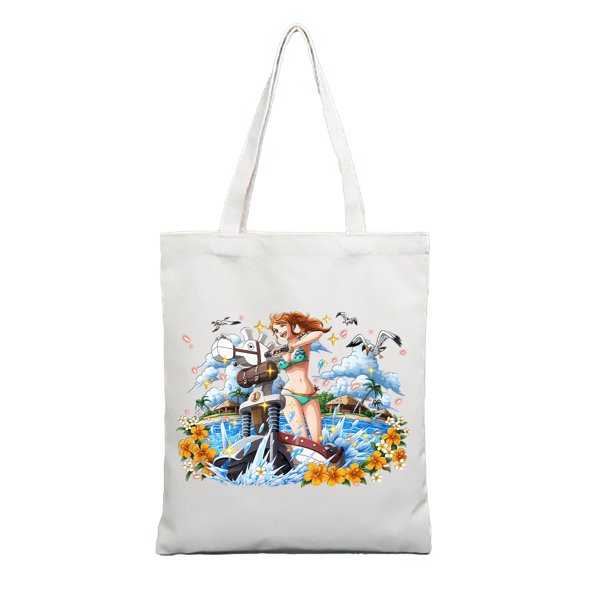 （画像用） ワンピース ナミ ONE PIECE Nami 縦型キャンバス生地手提げバッグ　トートバッグ