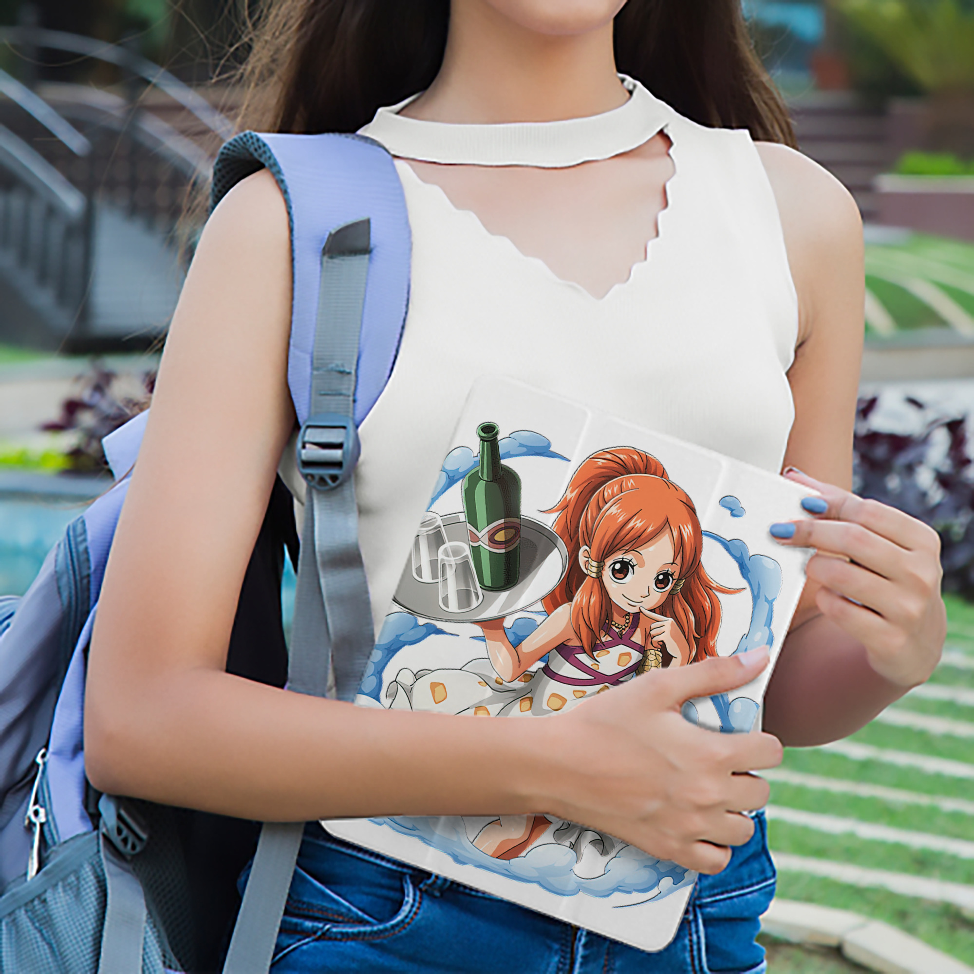 ワンピース ナミ ONE PIECE Nami IPad ケース ペン収納付き 三つ折りスタンド PUレザー×シリコン 対応機種9.5/10.5/10.9インチ