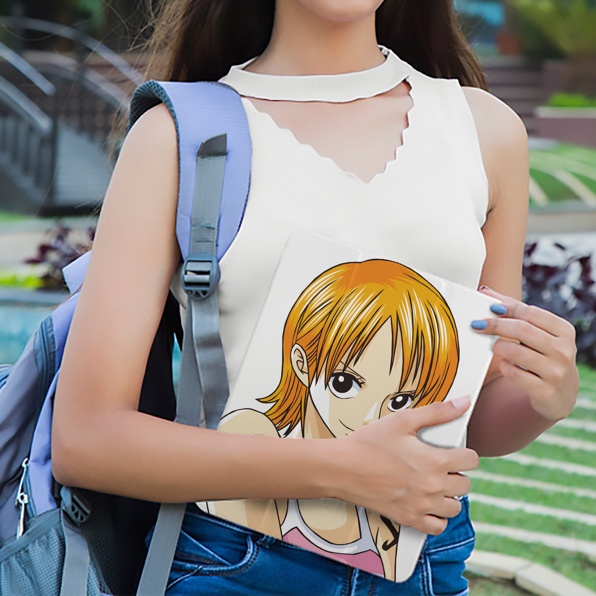 ワンピース ナミ ONE PIECE Nami IPad ケース ペン収納付き 三つ折りスタンド PUレザー×シリコン 対応機種9.5/10.5/10.9インチ