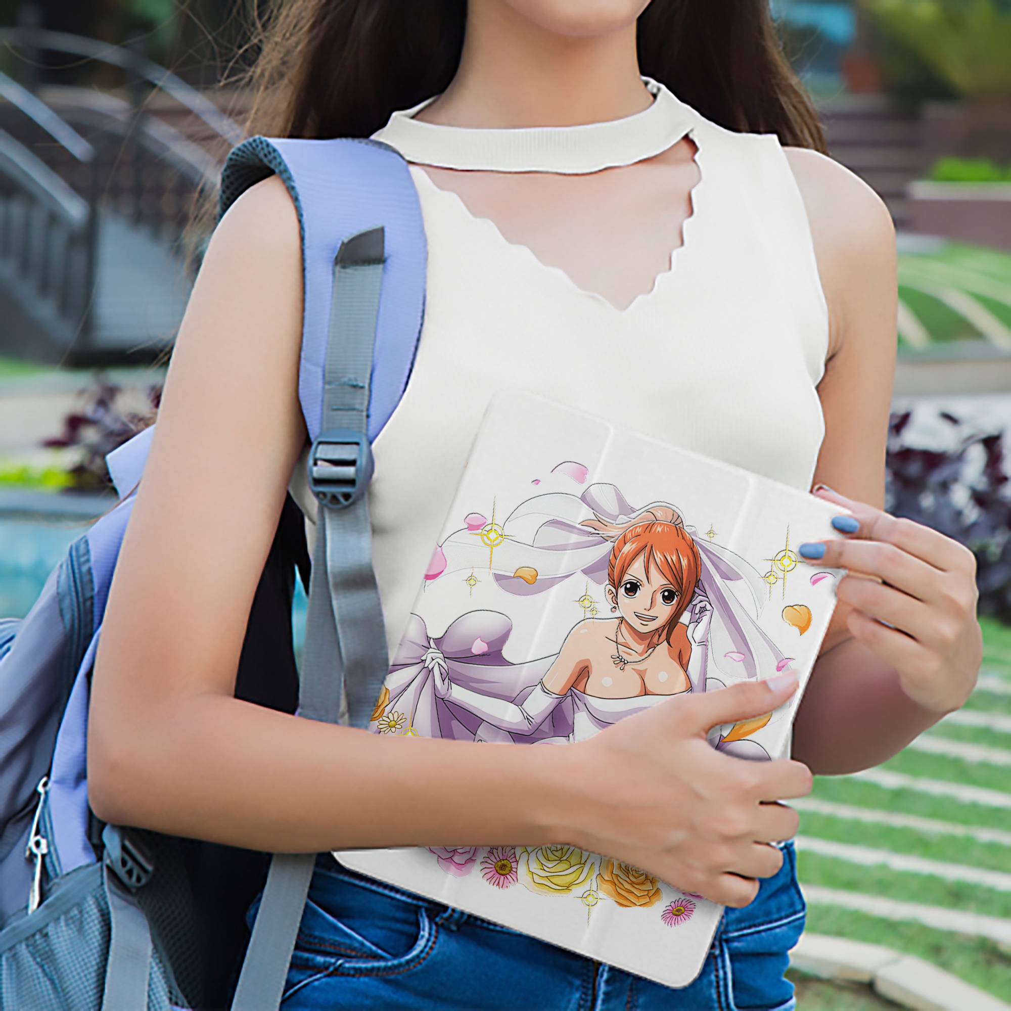 ワンピース ナミ ONE PIECE Nami IPad ケース ペン収納付き 三つ折りスタンド PUレザー×シリコン 対応機種9.5/10.5/10.9インチ