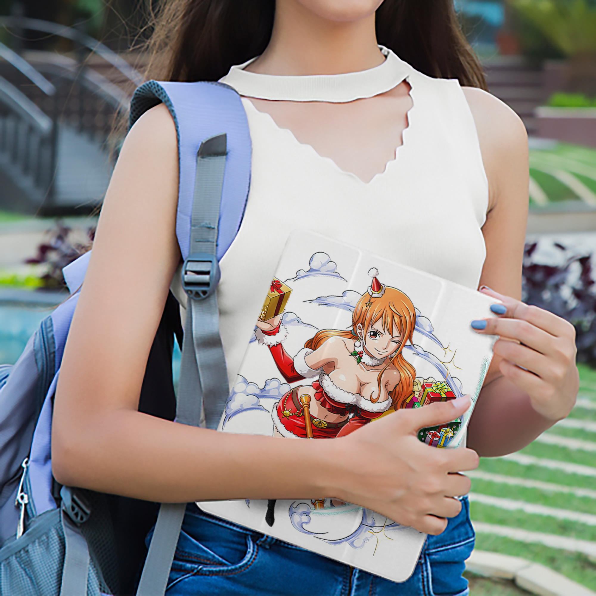 ワンピース ナミ ONE PIECE Nami IPad ケース ペン収納付き 三つ折りスタンド PUレザー×シリコン 対応機種9.5/10.5/10.9インチ