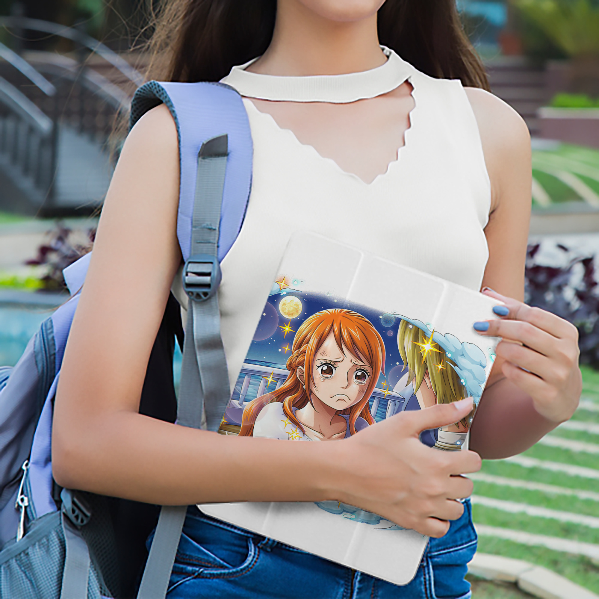 ワンピース ナミ ONE PIECE Nami IPad ケース ペン収納付き 三つ折りスタンド PUレザー×シリコン 対応機種9.5/10.5/10.9インチ