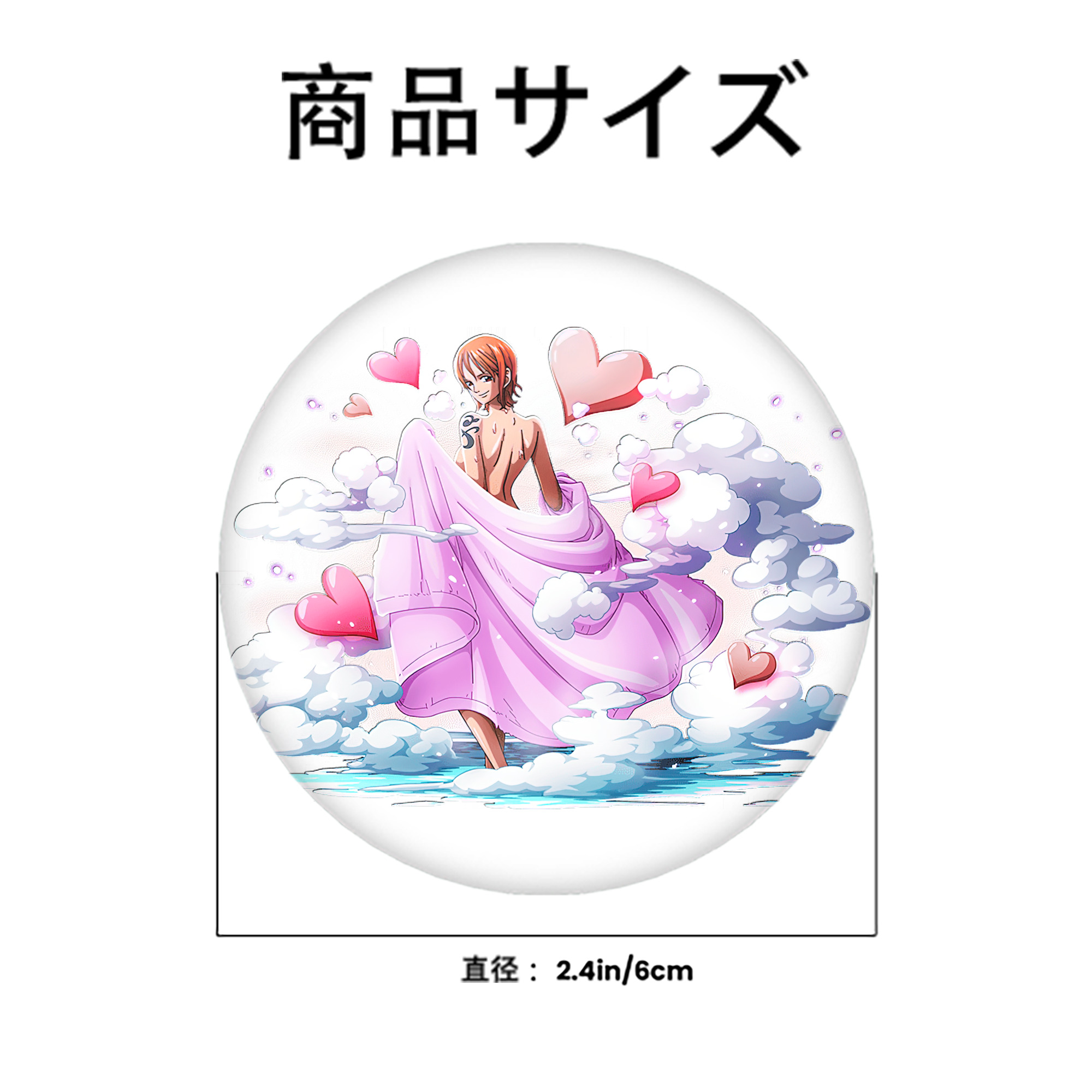 ワンピース ナミ ONE PIECE Nami 6cm 缶バッジ 複数セット