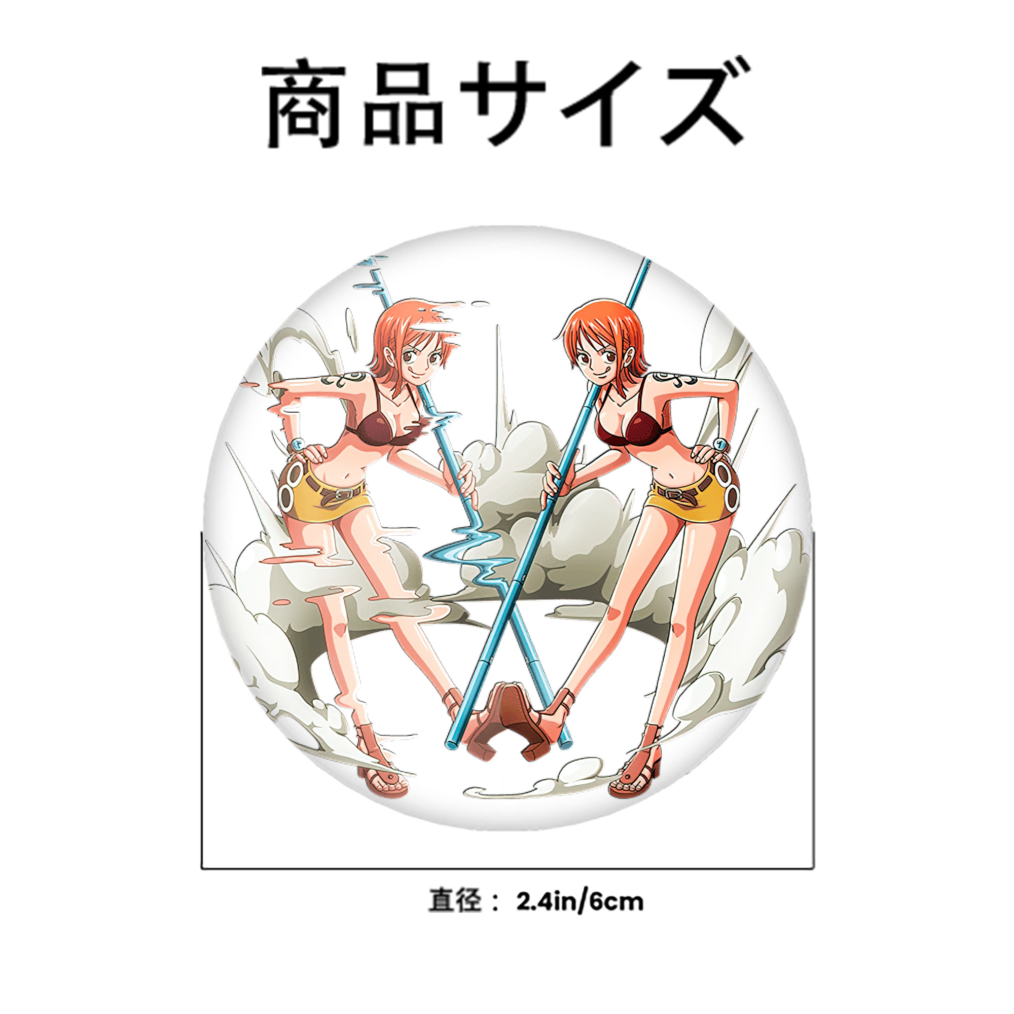 ワンピース ナミ ONE PIECE Nami 6cm 缶バッジ 複数セット