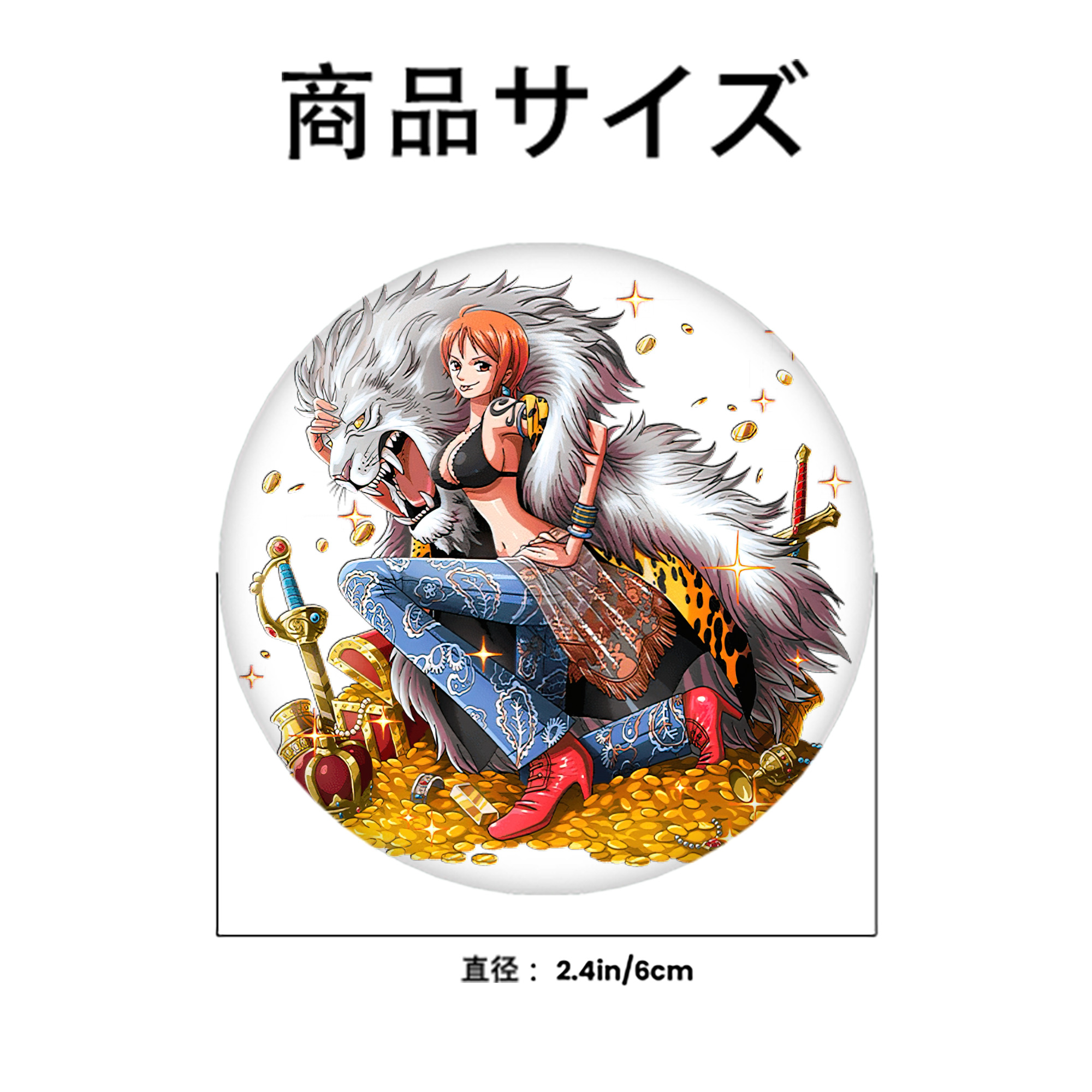 ワンピース ナミ ONE PIECE Nami 6cm 缶バッジ 複数セット