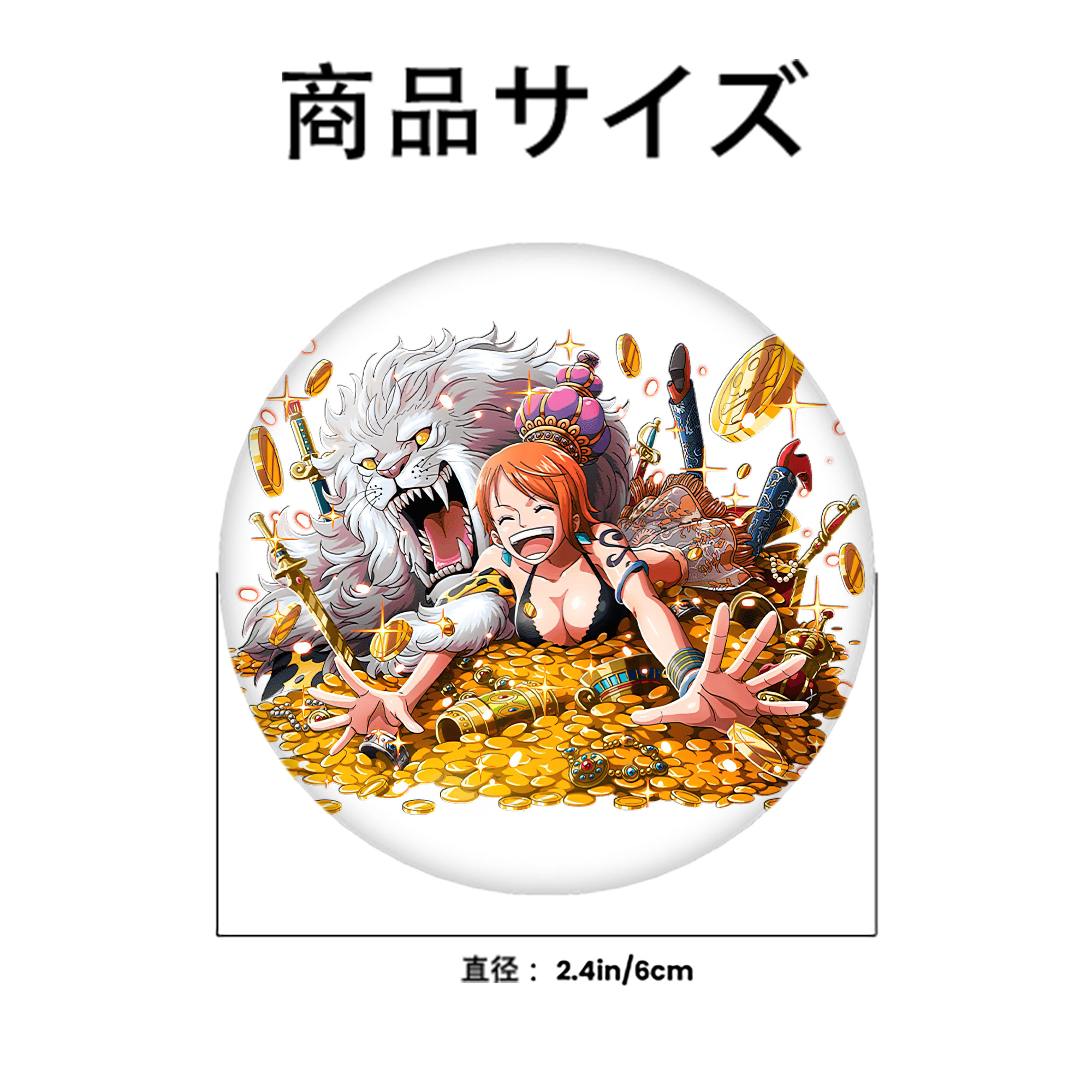 ワンピース ナミ ONE PIECE Nami 6cm 缶バッジ 複数セット