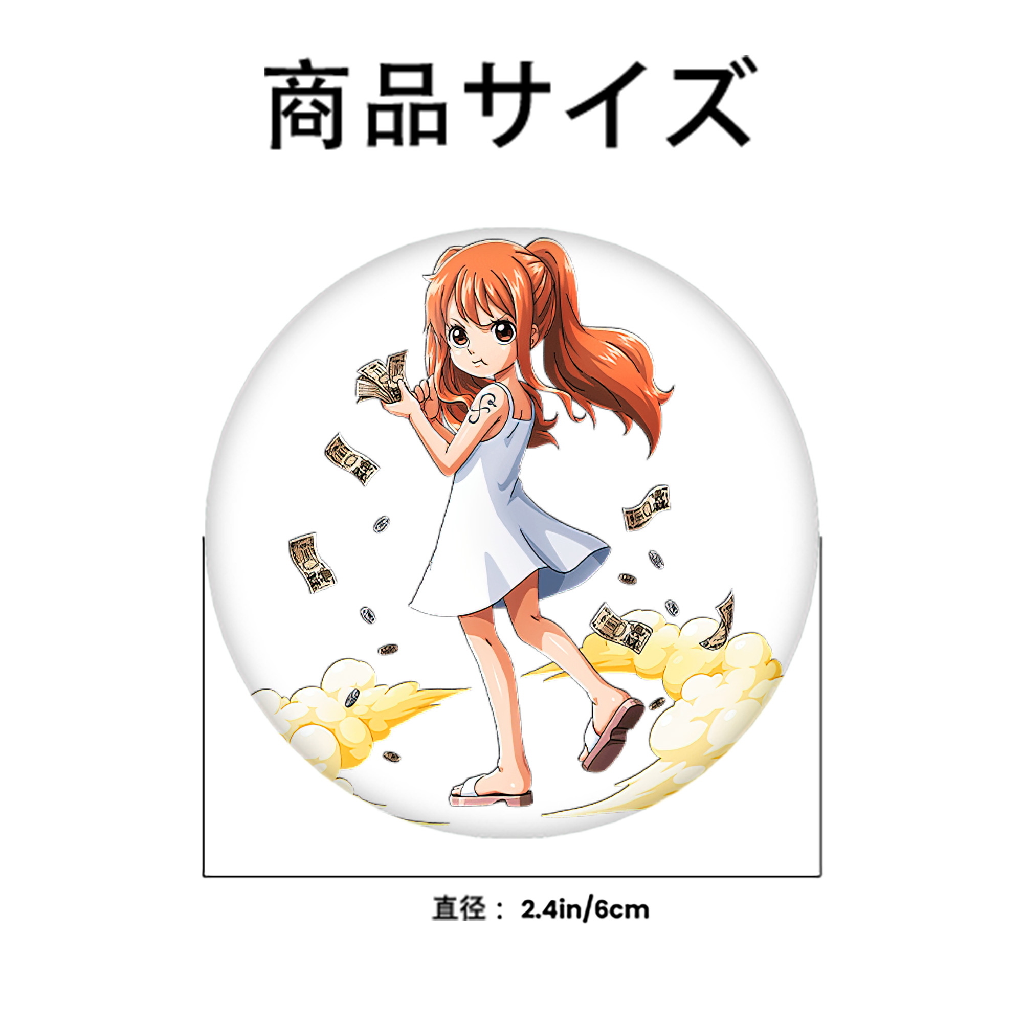 ワンピース ナミ ONE PIECE Nami 6cm 缶バッジ 複数セット