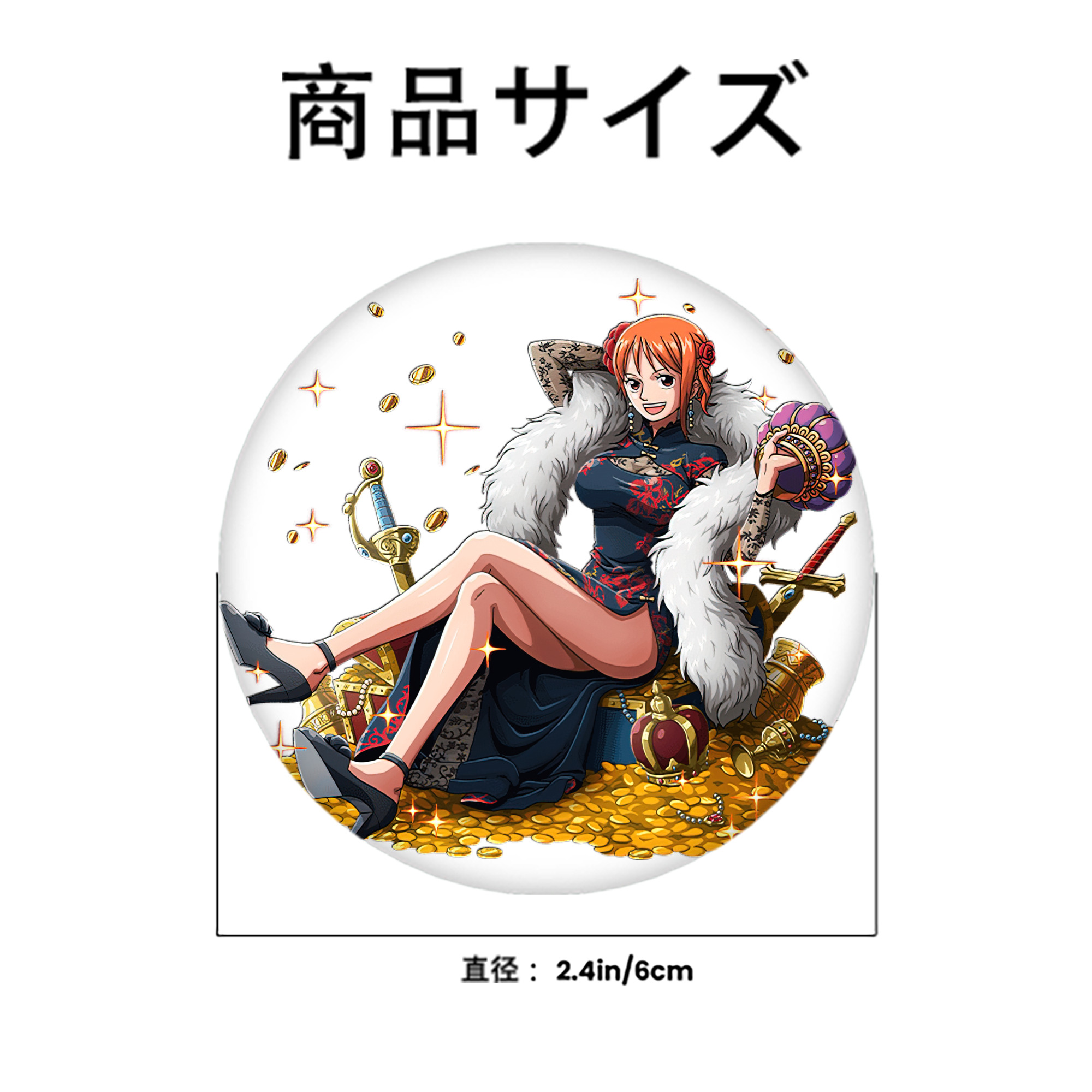 ワンピース ナミ ONE PIECE Nami 6cm 缶バッジ 複数セット