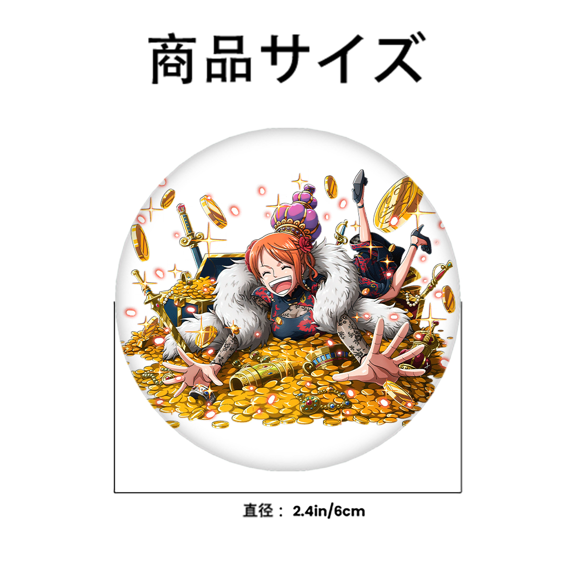ワンピース ナミ ONE PIECE Nami 6cm 缶バッジ 複数セット