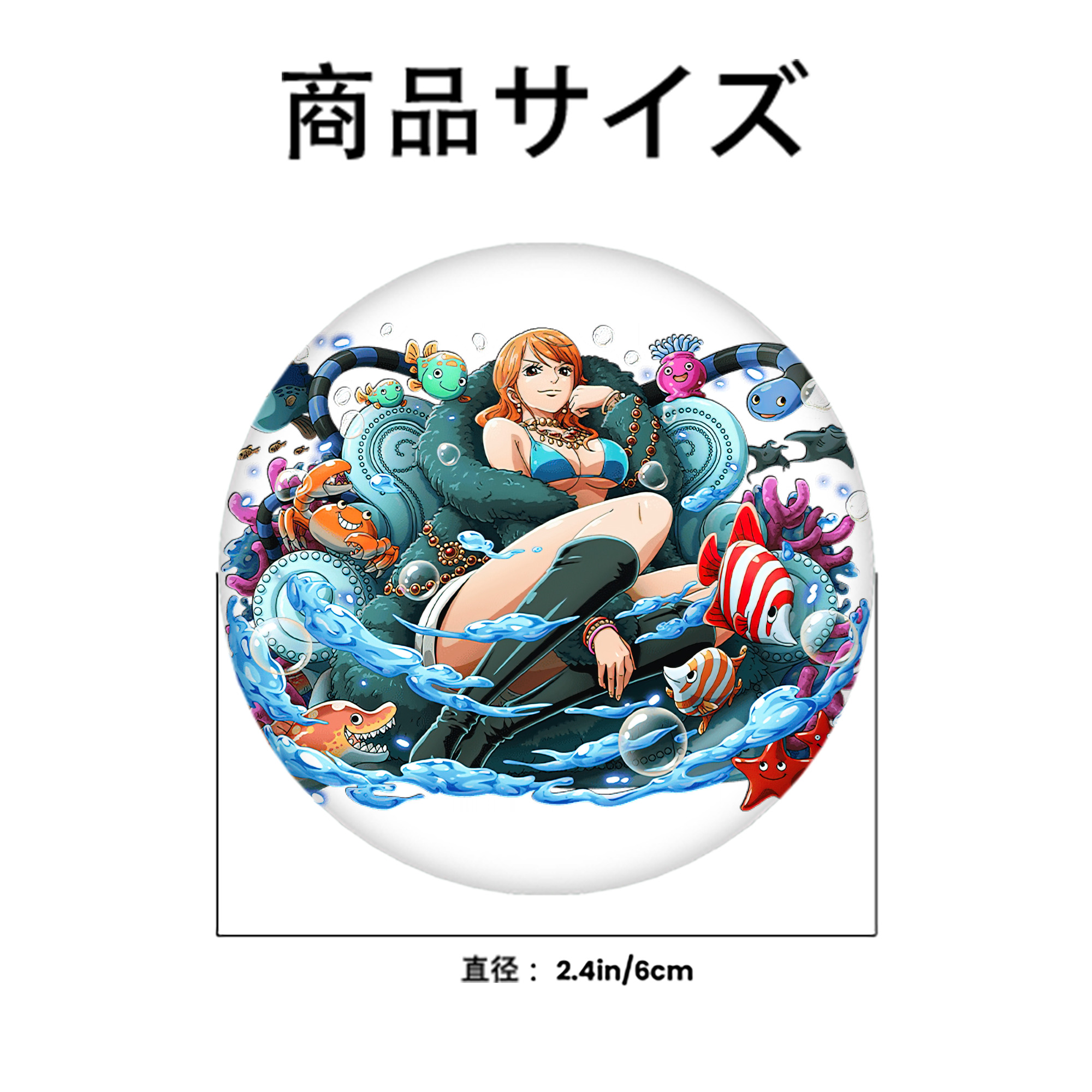 ワンピース ナミ ONE PIECE Nami 6cm 缶バッジ 複数セット