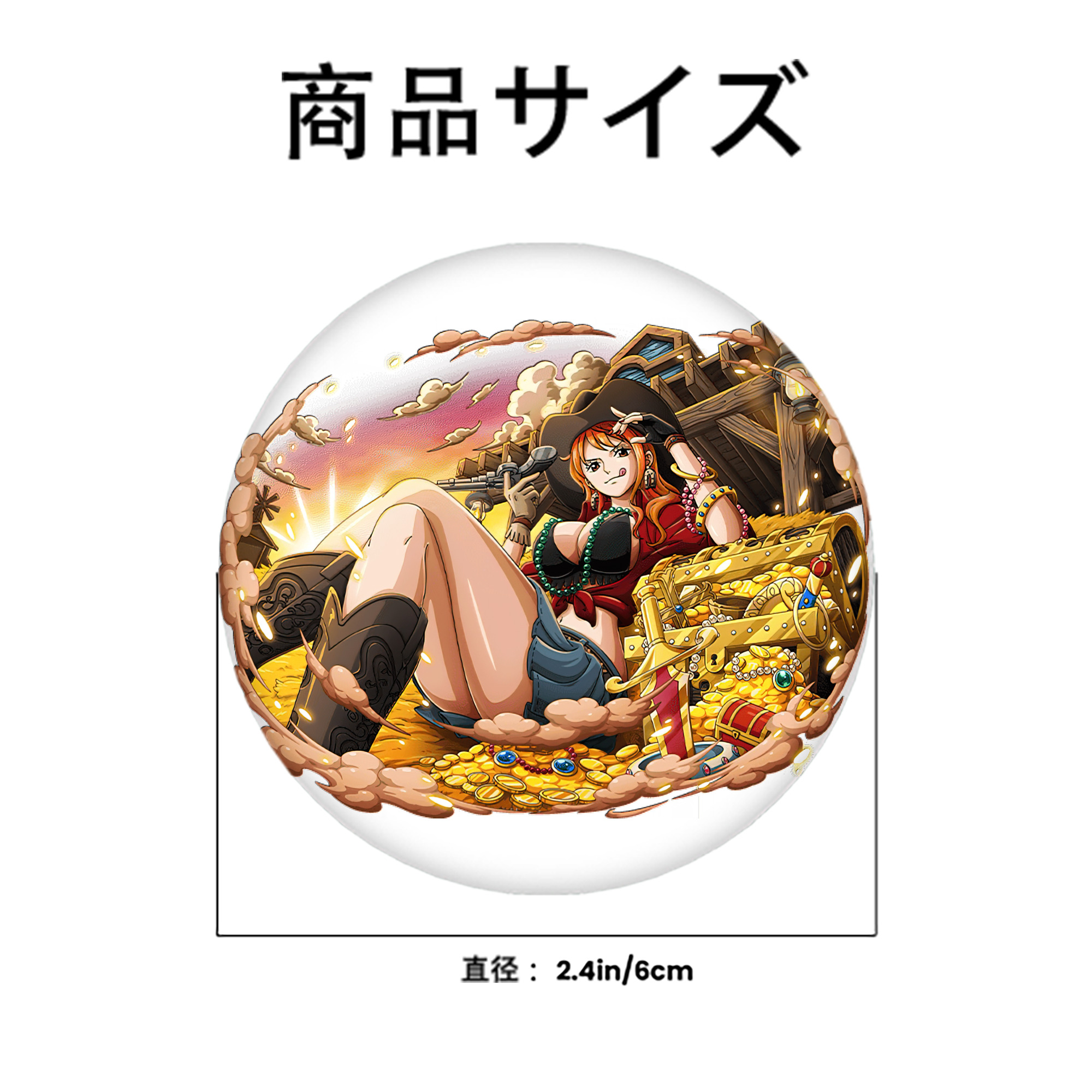 ワンピース ナミ ONE PIECE Nami 6cm 缶バッジ 複数セット