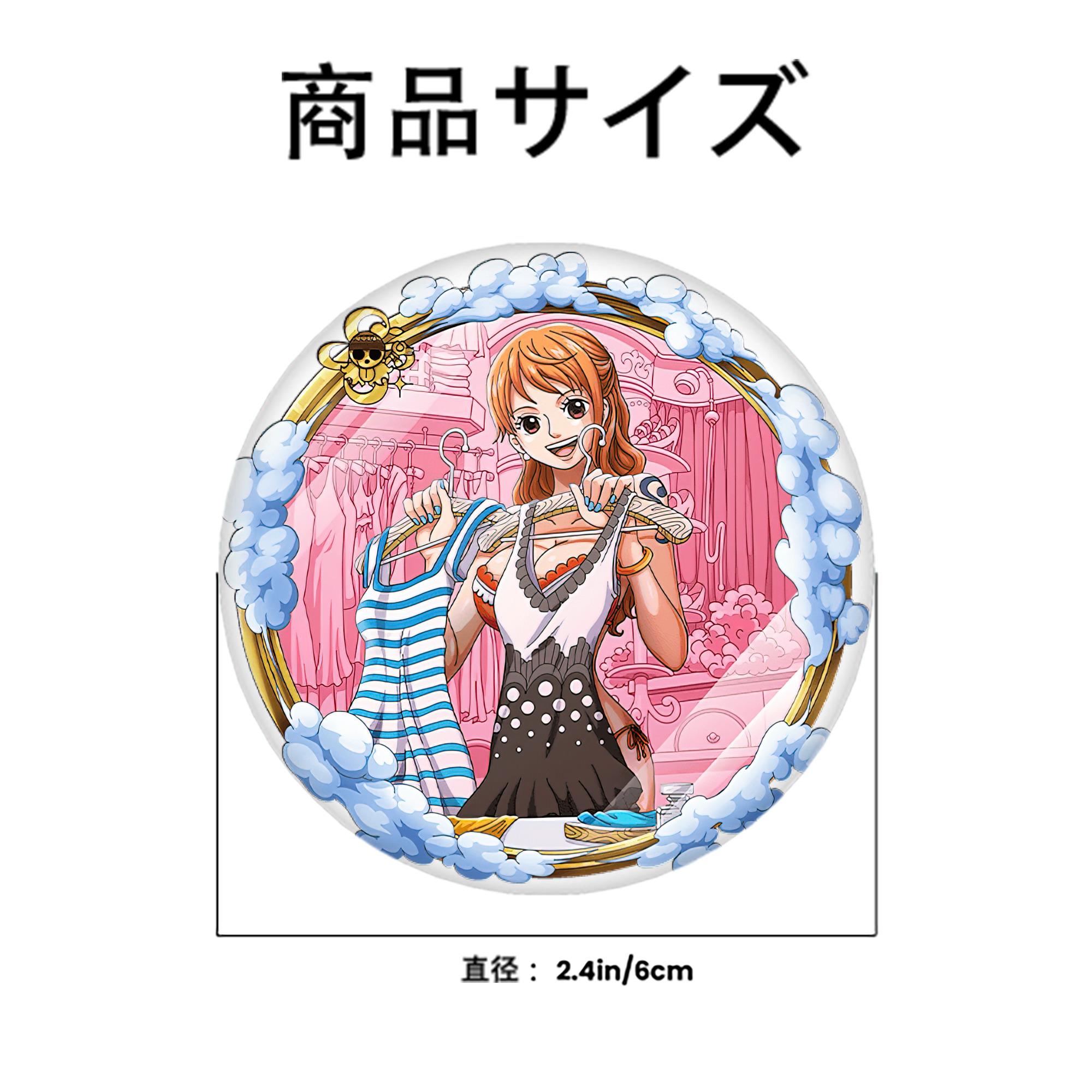 ワンピース ナミ ONE PIECE Nami 6cm 缶バッジ 複数セット