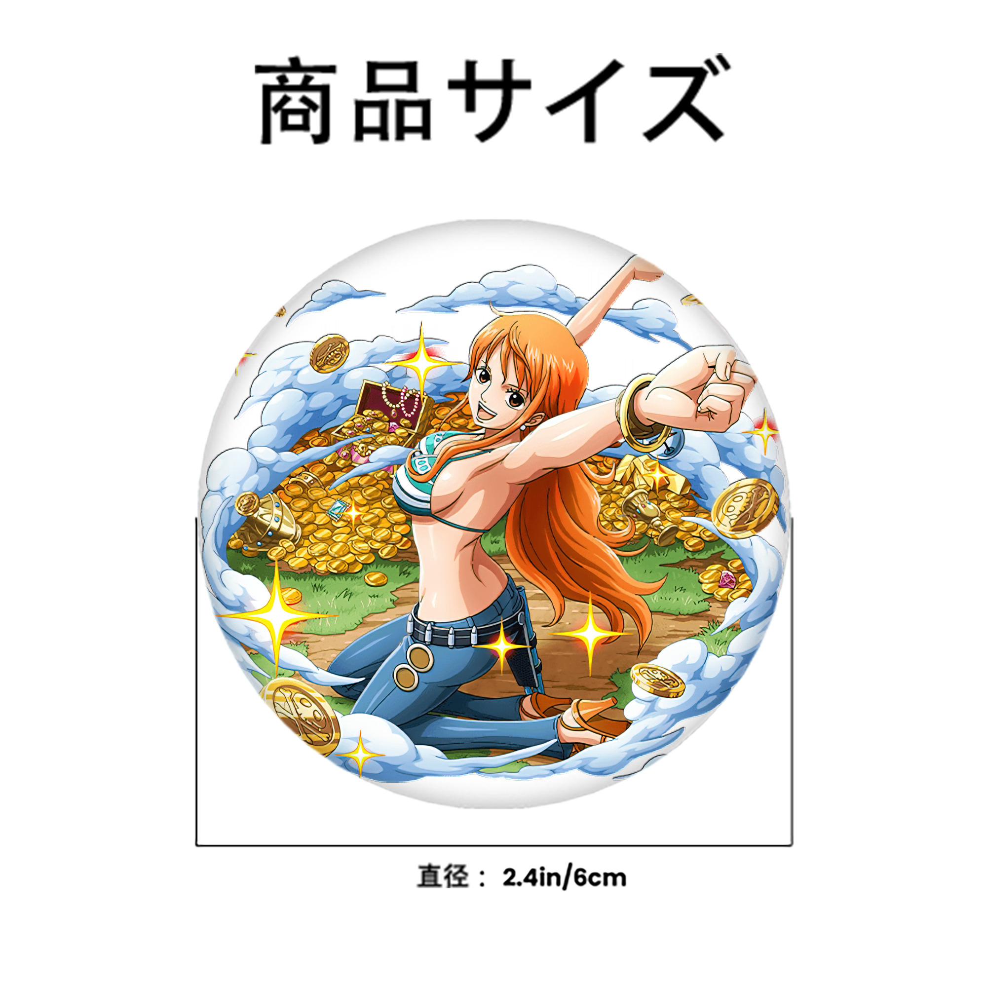 ワンピース ナミ ONE PIECE Nami 6cm 缶バッジ 複数セット