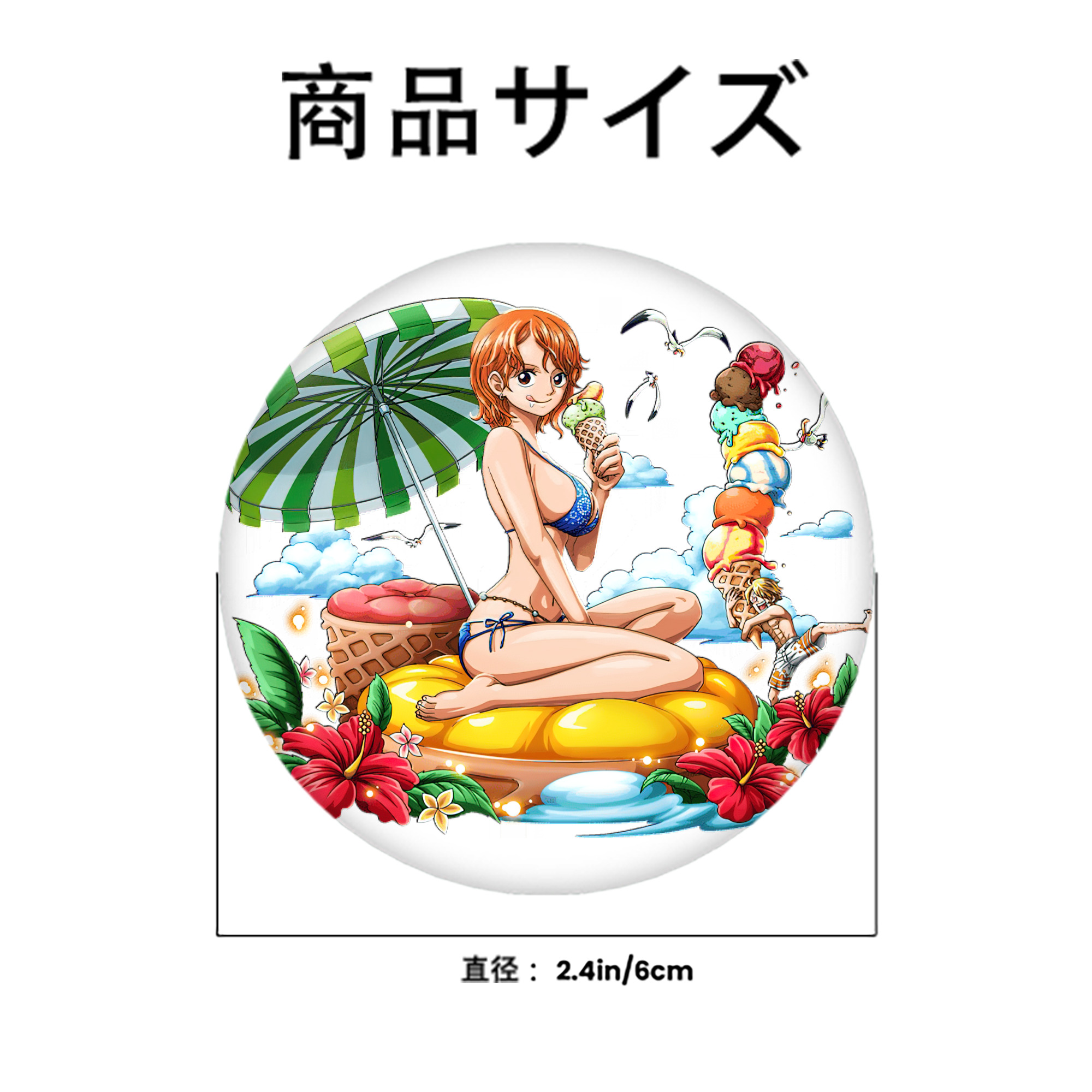 ワンピース ナミ ONE PIECE Nami 6cm 缶バッジ 複数セット