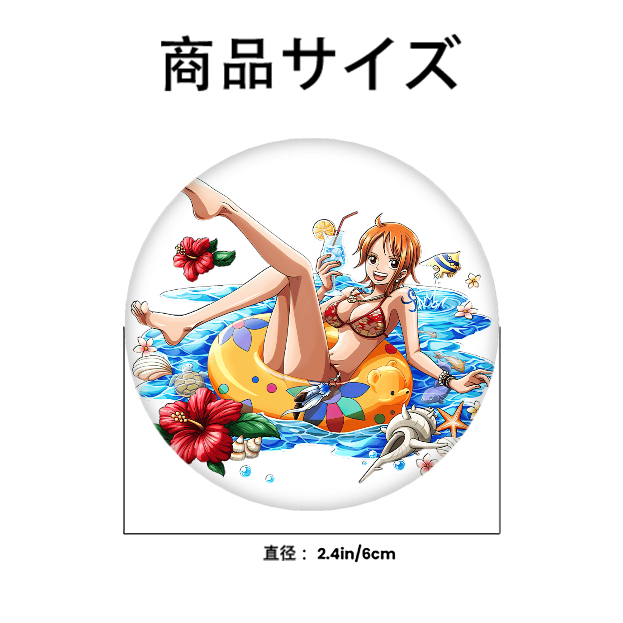 ワンピース ナミ ONE PIECE Nami 6cm 缶バッジ 複数セット