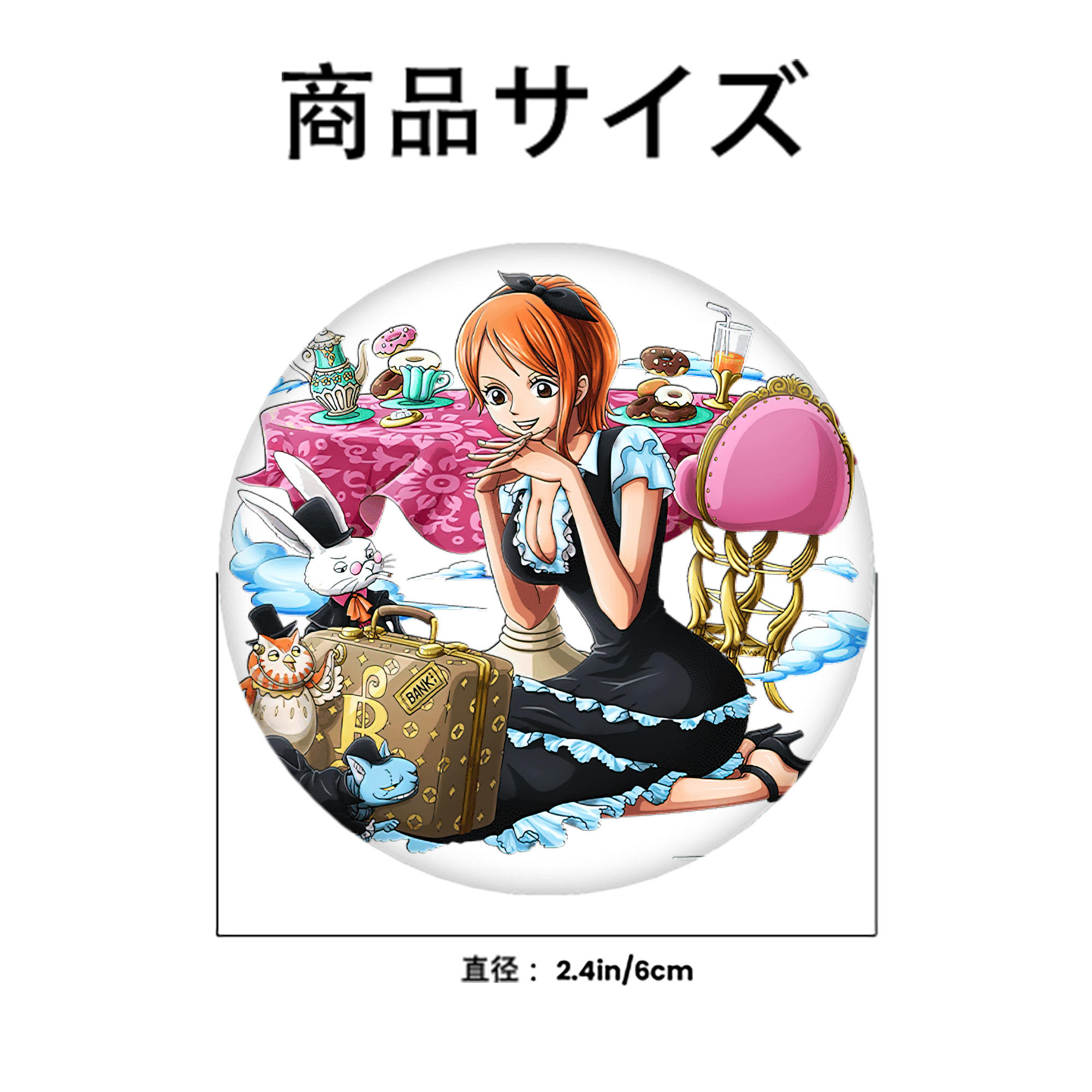 ワンピース ナミ ONE PIECE Nami 6cm 缶バッジ 複数セット