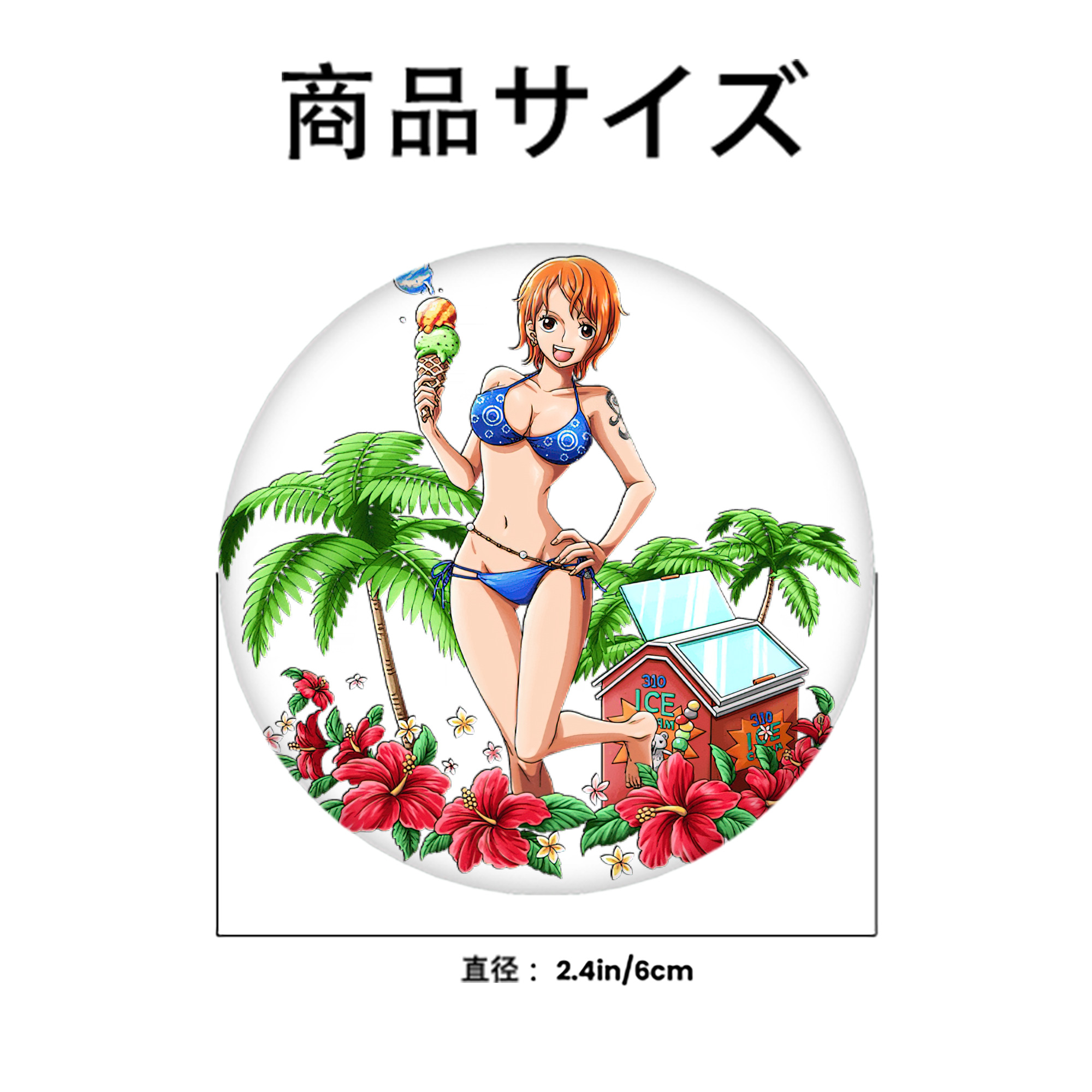 ワンピース ナミ ONE PIECE Nami 6cm 缶バッジ 複数セット