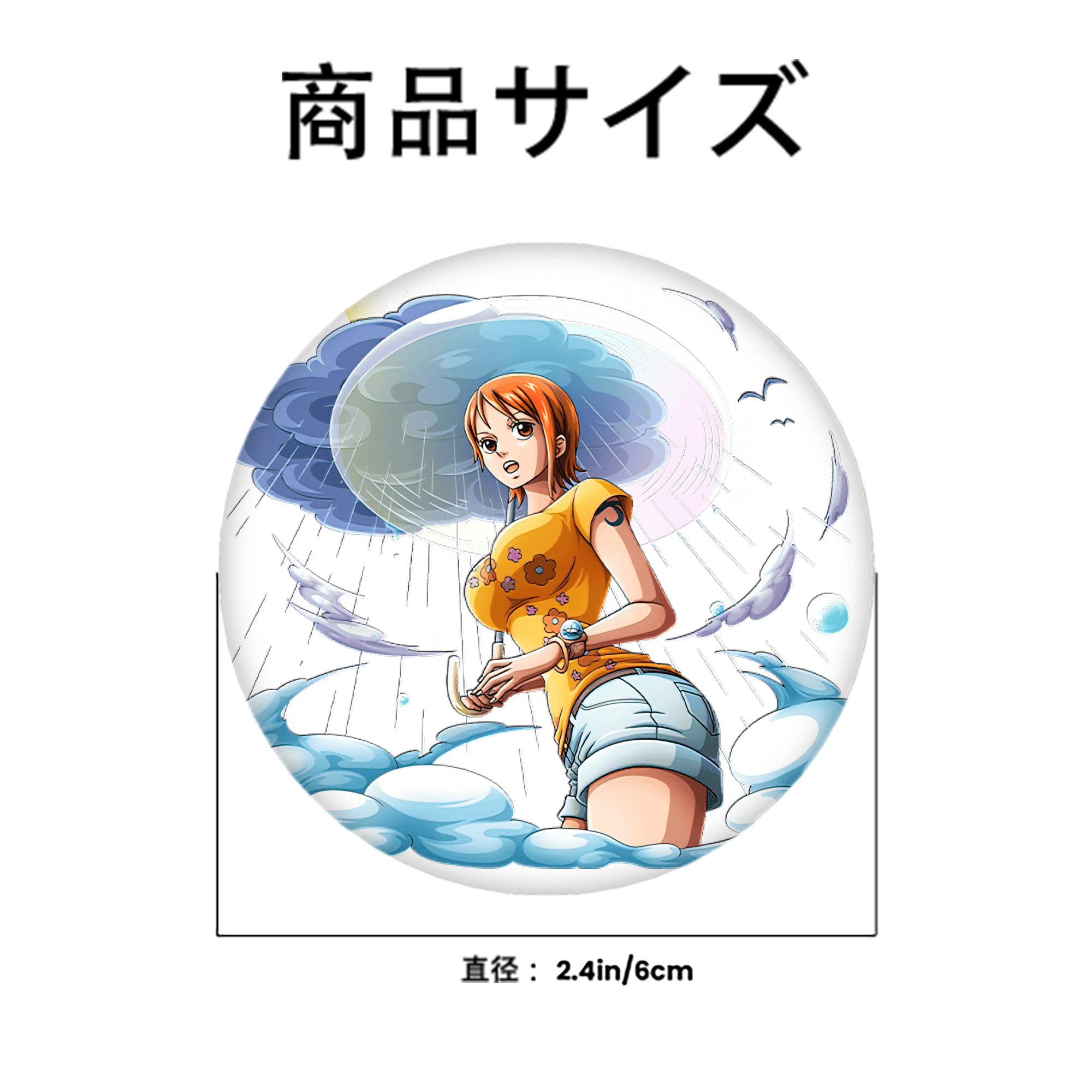 ワンピース ナミ ONE PIECE Nami 6cm 缶バッジ 複数セット