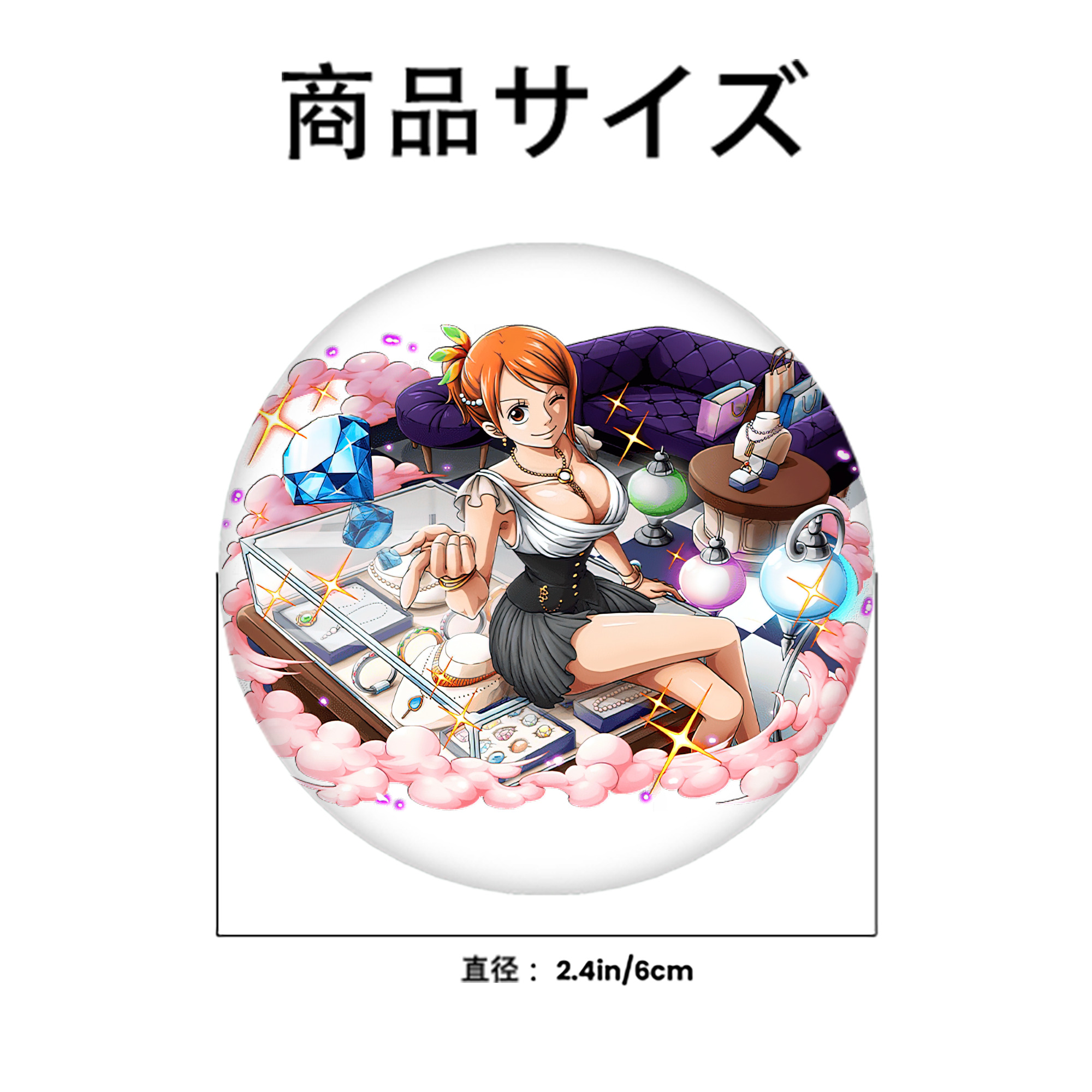 ワンピース ナミ ONE PIECE Nami 6cm 缶バッジ 複数セット