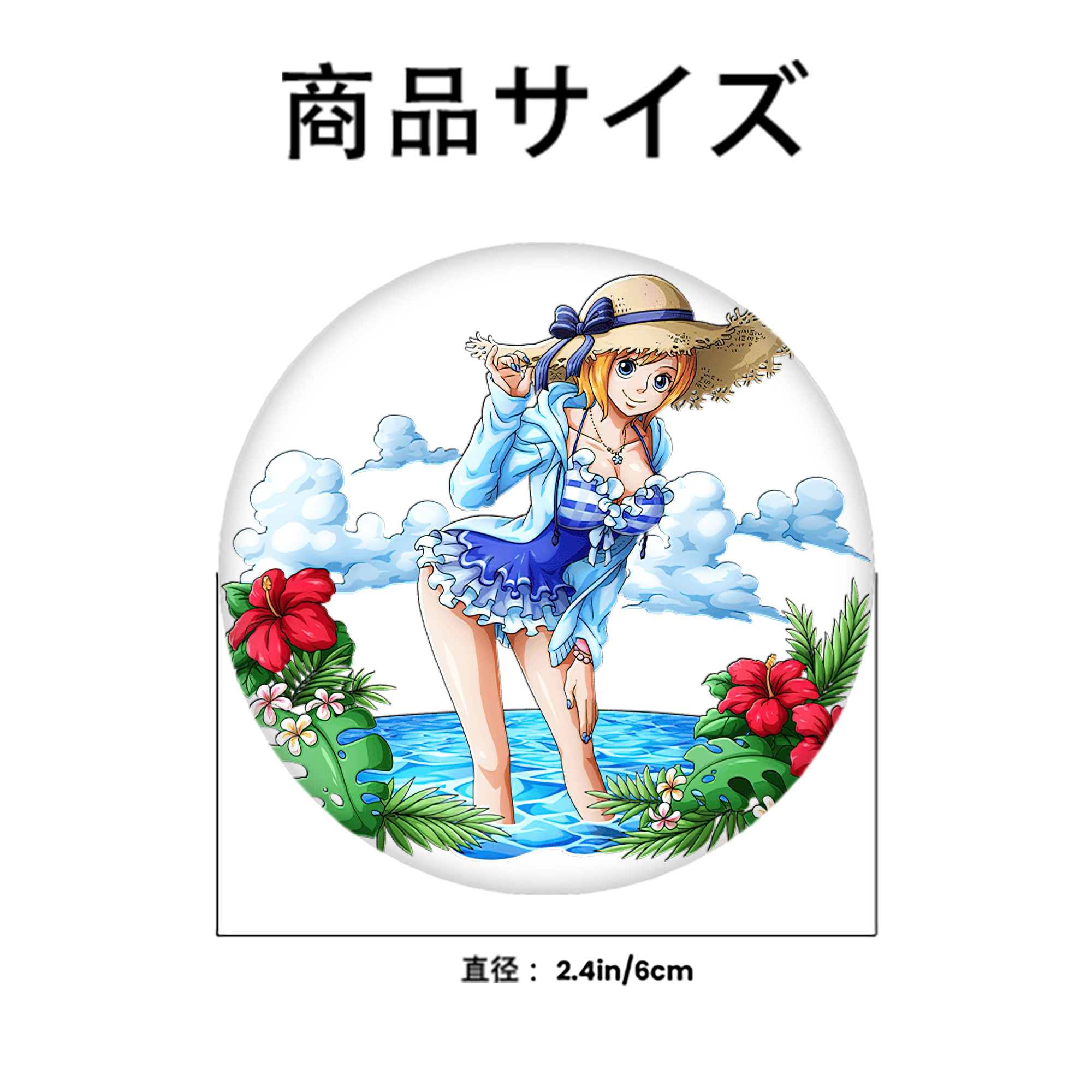 ワンピース ナミ ONE PIECE Nami 6cm 缶バッジ 複数セット