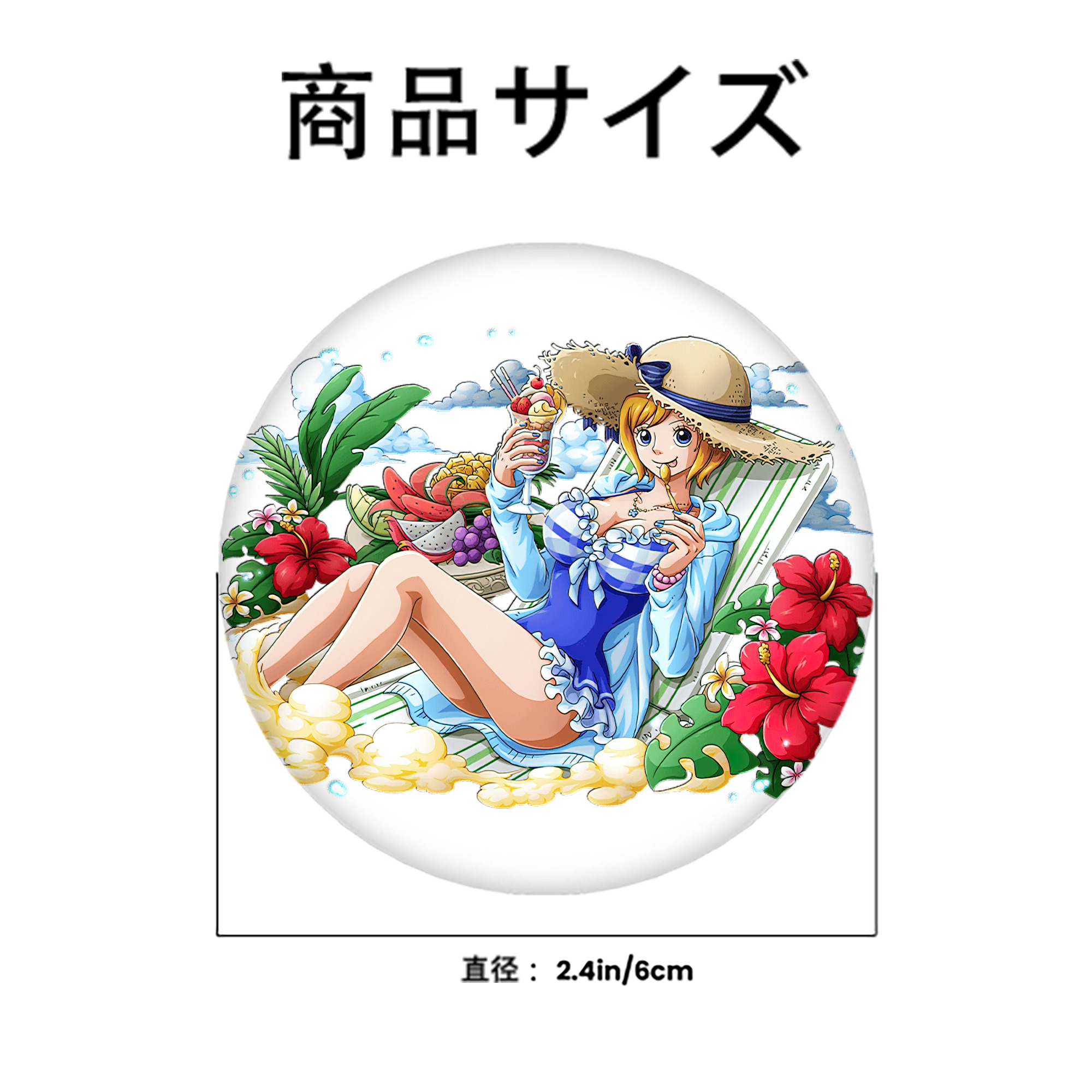 ワンピース ナミ ONE PIECE Nami 6cm 缶バッジ 複数セット