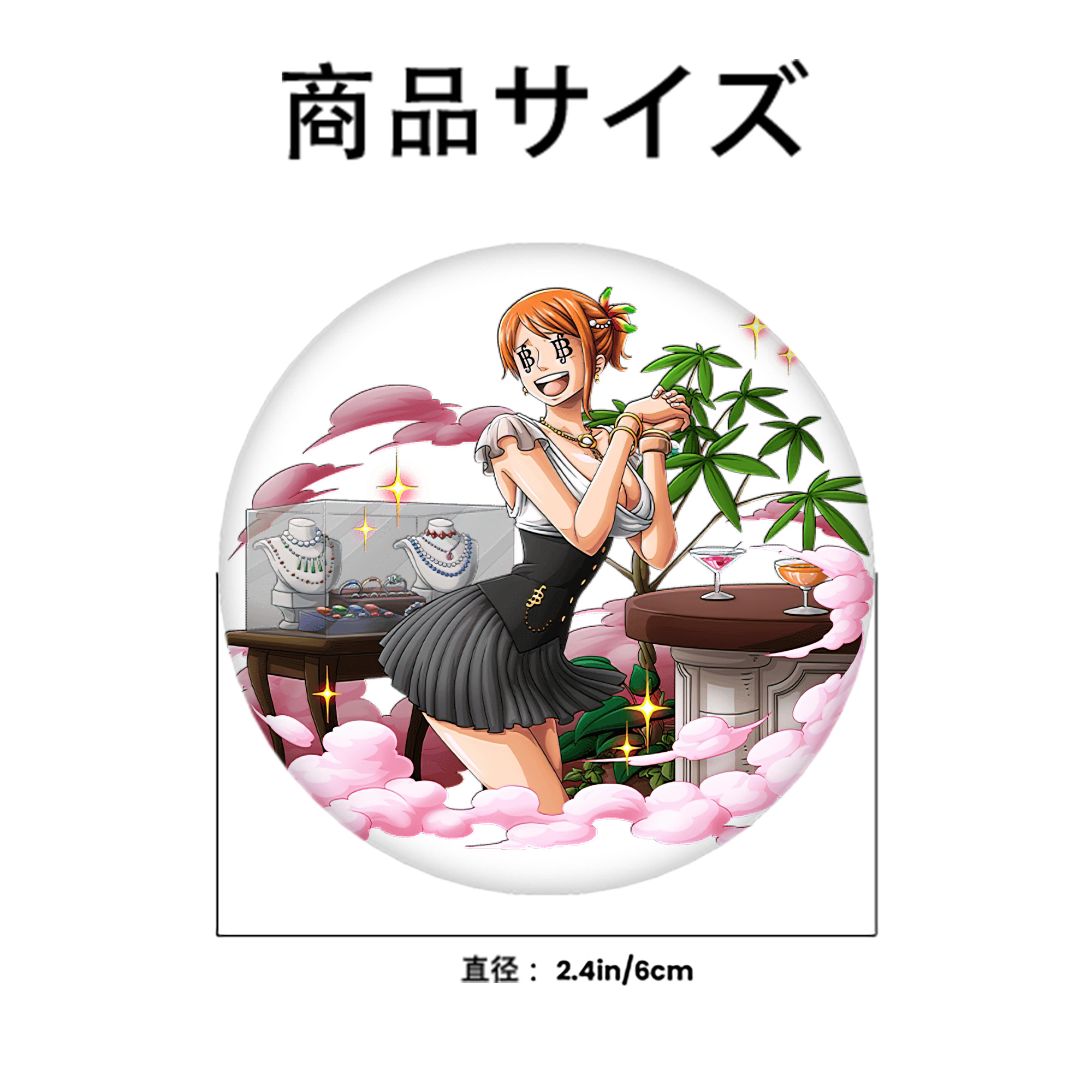 ワンピース ナミ ONE PIECE Nami 6cm 缶バッジ 複数セット