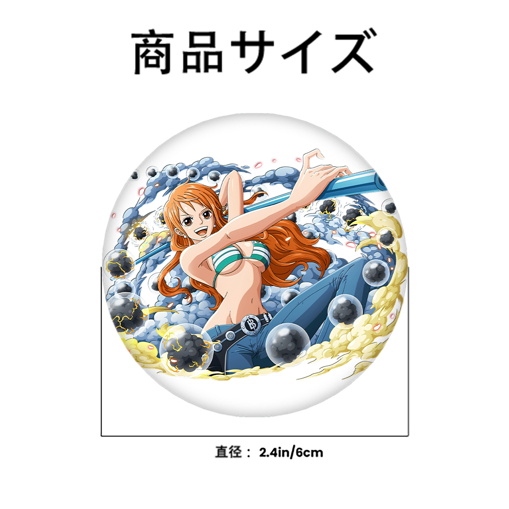 ワンピース ナミ ONE PIECE Nami 6cm 缶バッジ 複数セット